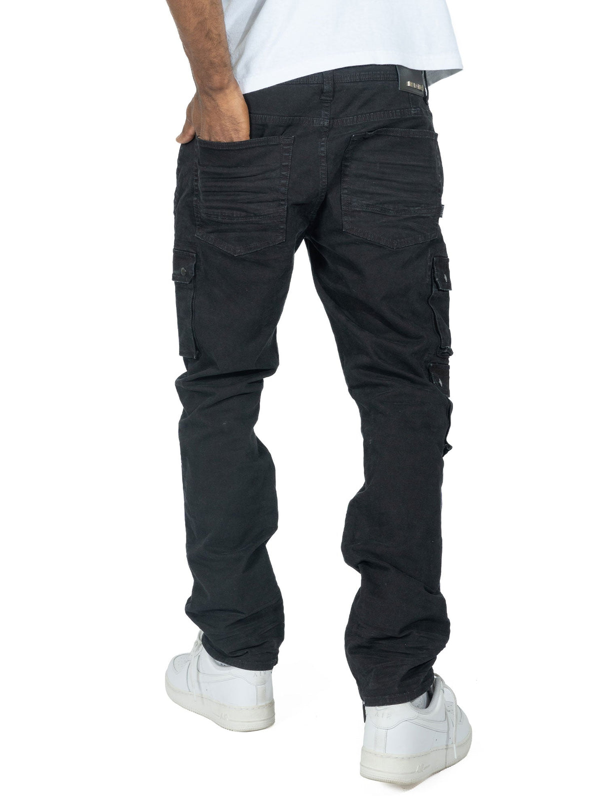 Makobi M1737 Berteli Acid Cargo Pants - Black