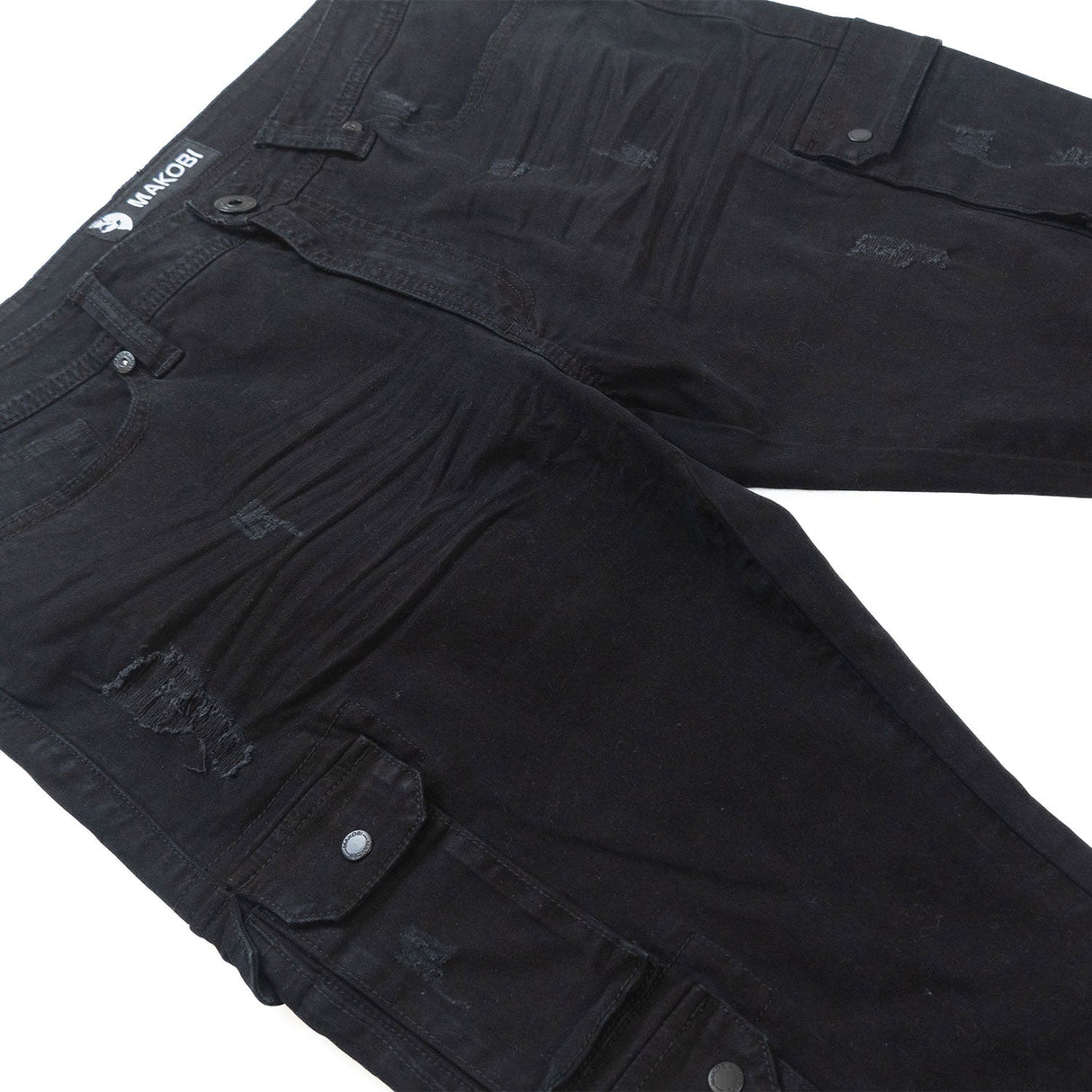 Makobi M1737 Berteli Acid Cargo Pants - Black