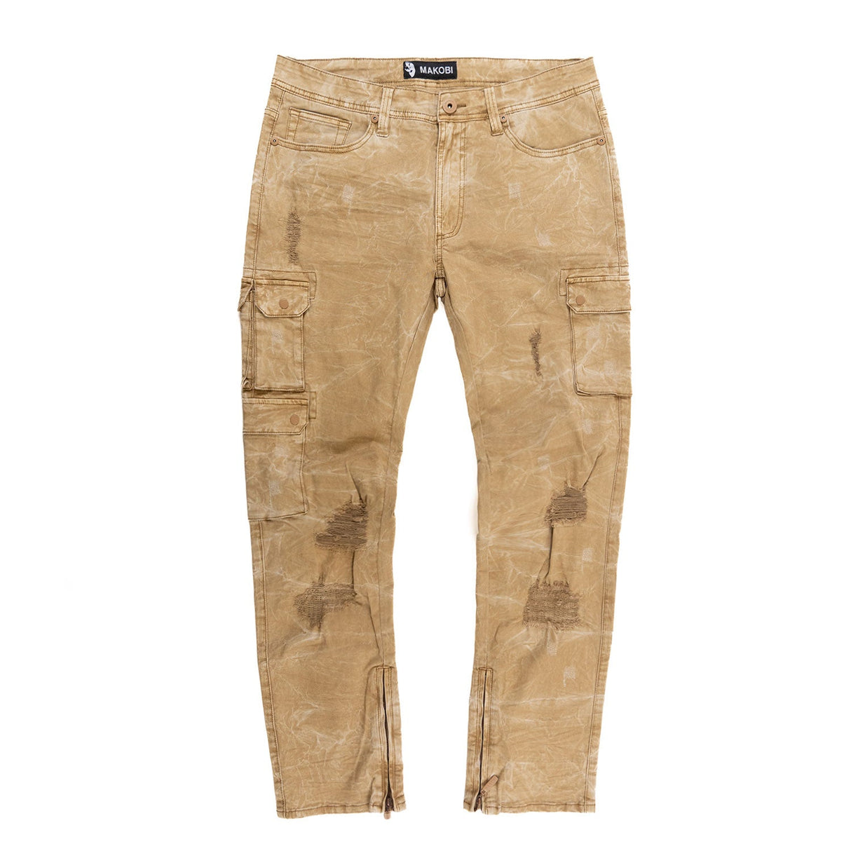 Makobi M1737 Berteli Acid Cargo Pants - Mocha