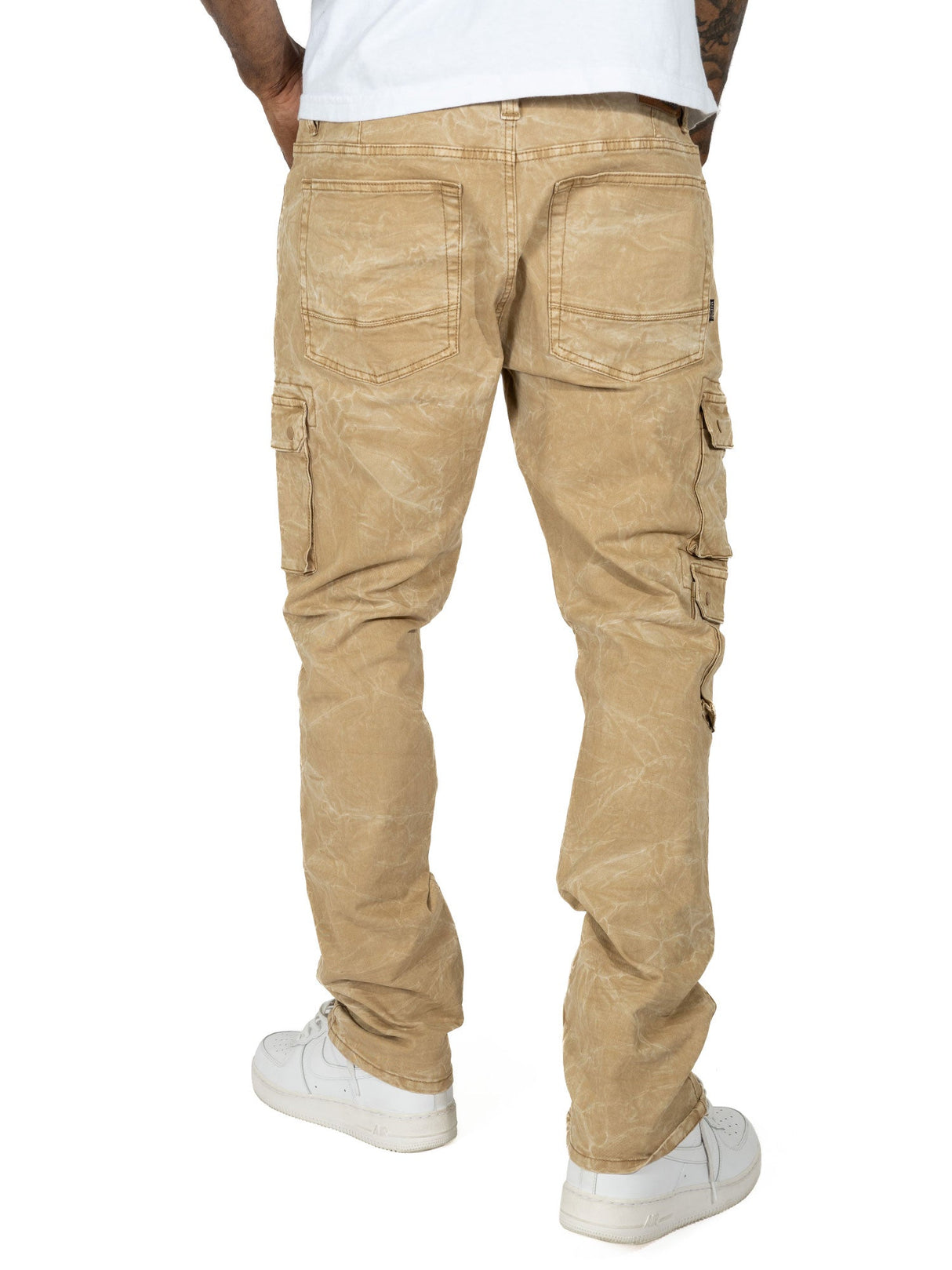 Makobi M1737 Berteli Acid Cargo Pants - Mocha