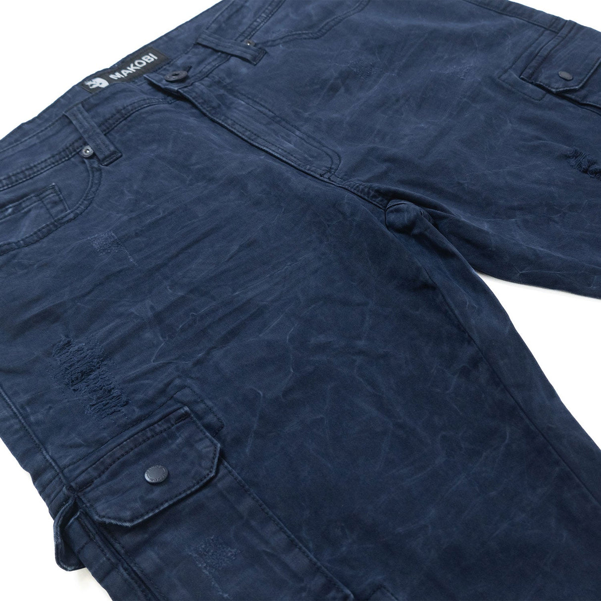 Makobi M1737 Berteli Acid Cargo Pants - Navy