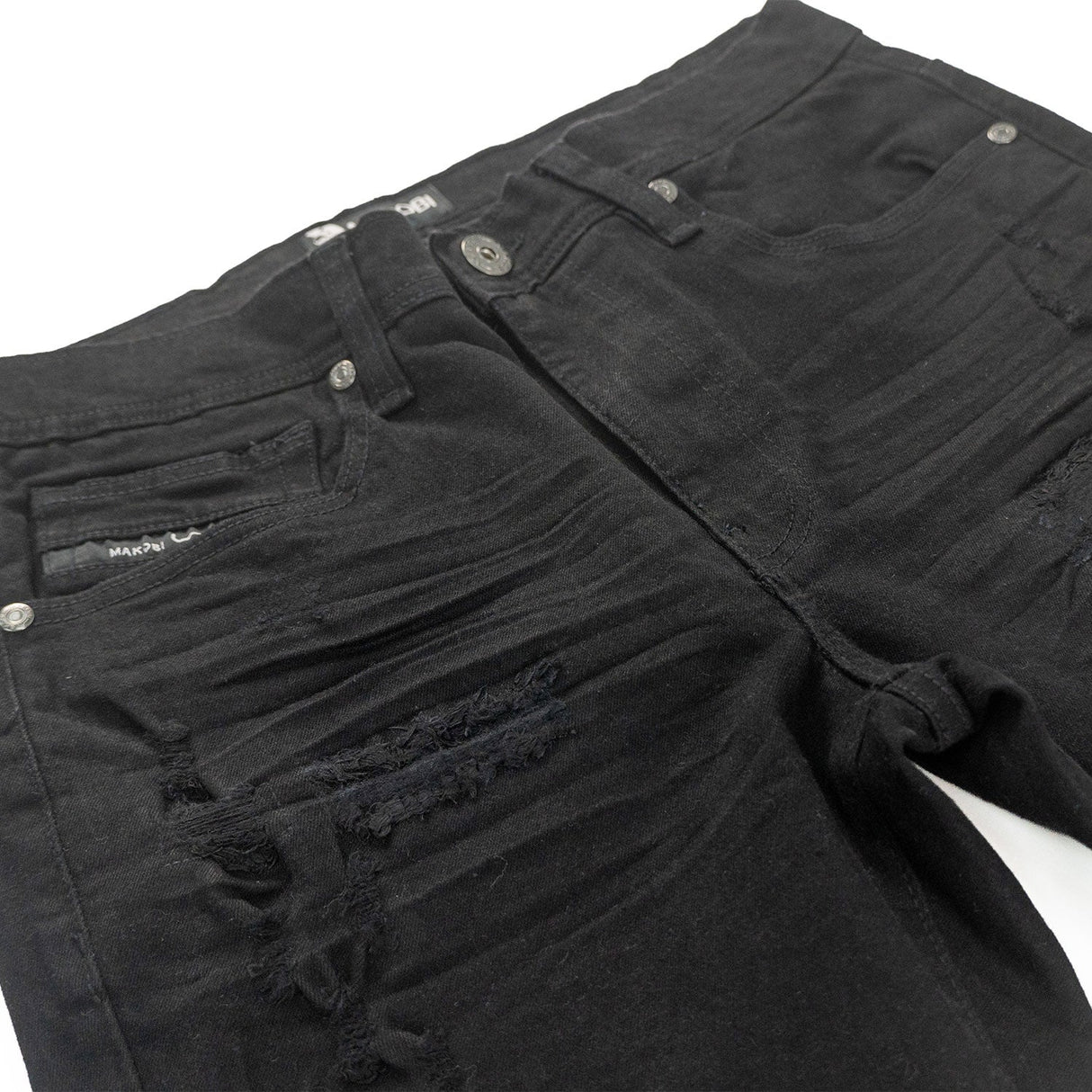 Makobi Slim Fit Jeans | M1753 Bionco Pants - Black-Black
