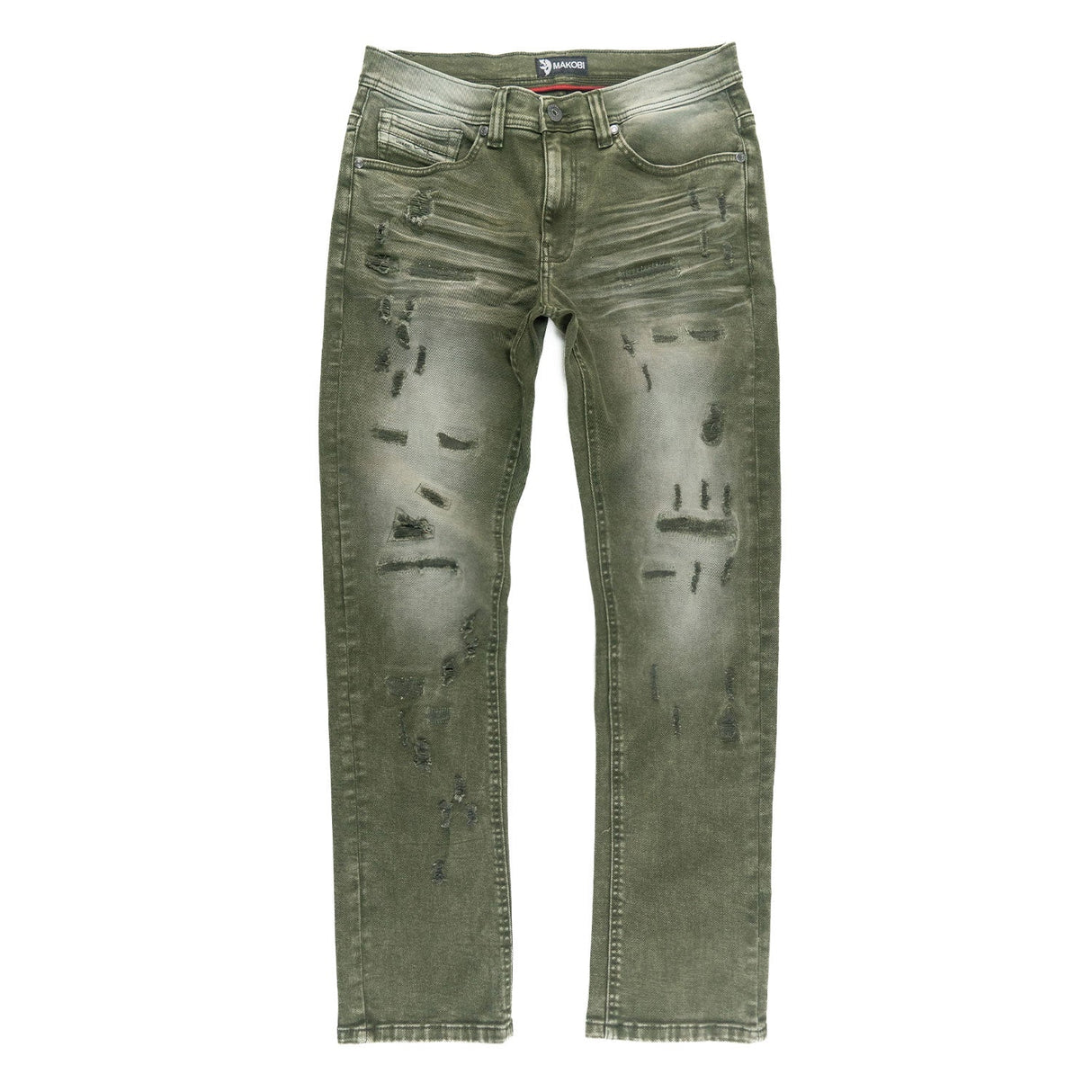 Makobi Slim Fit Jeans | M1753 Bionco Pants - Olive