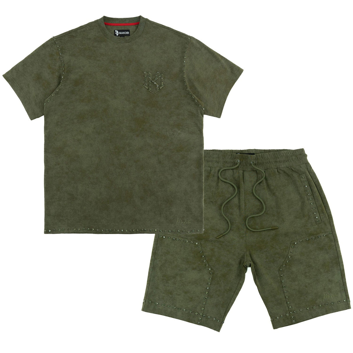 Makobi Set | M183 Prada Jersey Short Set - Olive