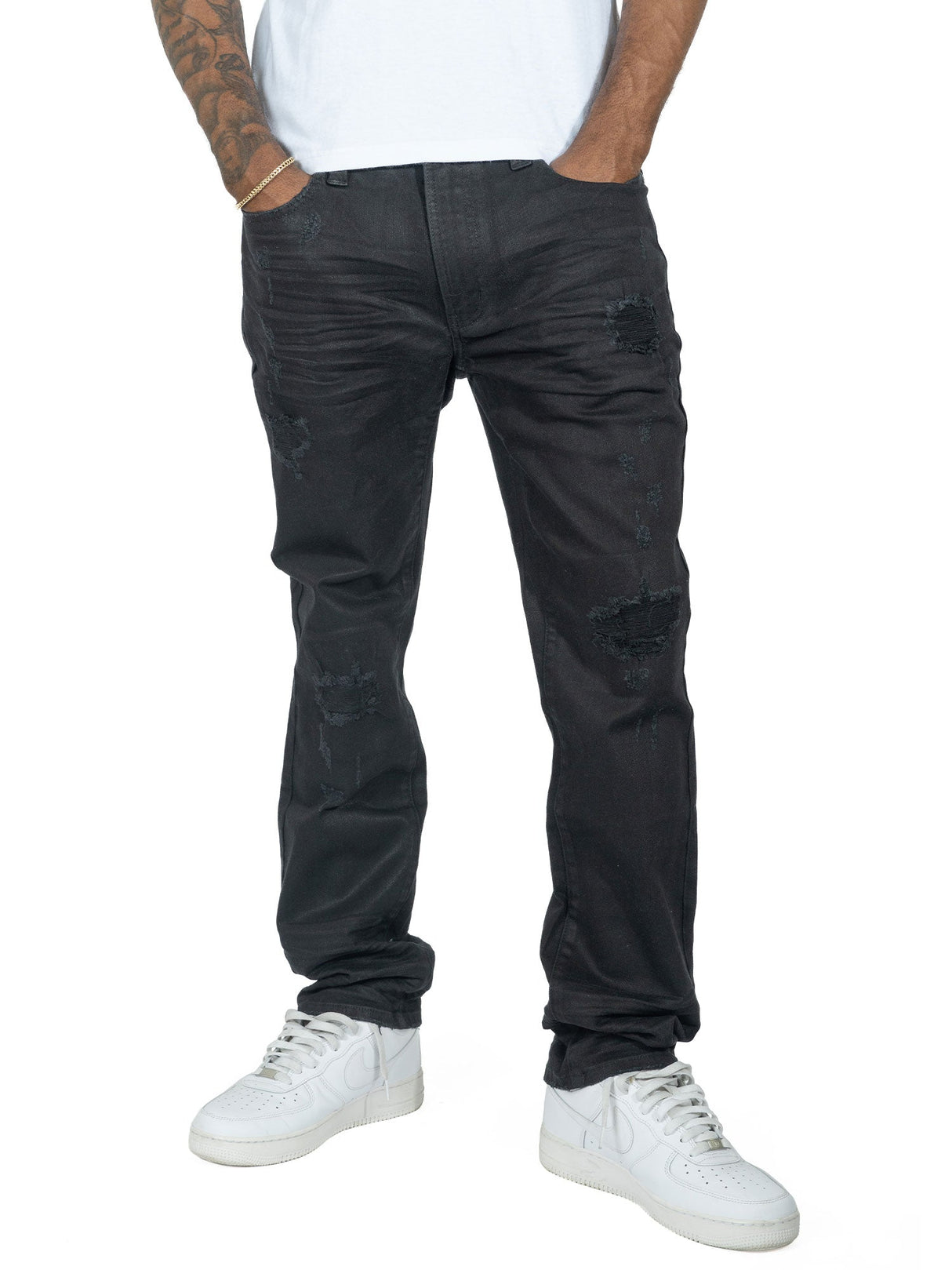 Makobi M1901 Makobi Segreto Waxed Jeans - Black