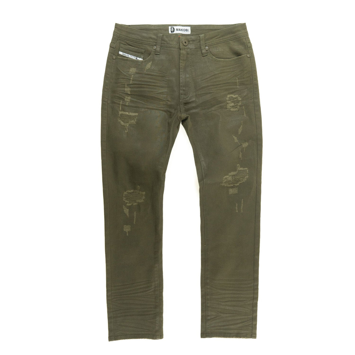 Makobi M1901 Makobi Segreto Waxed Jeans - Dark Olive