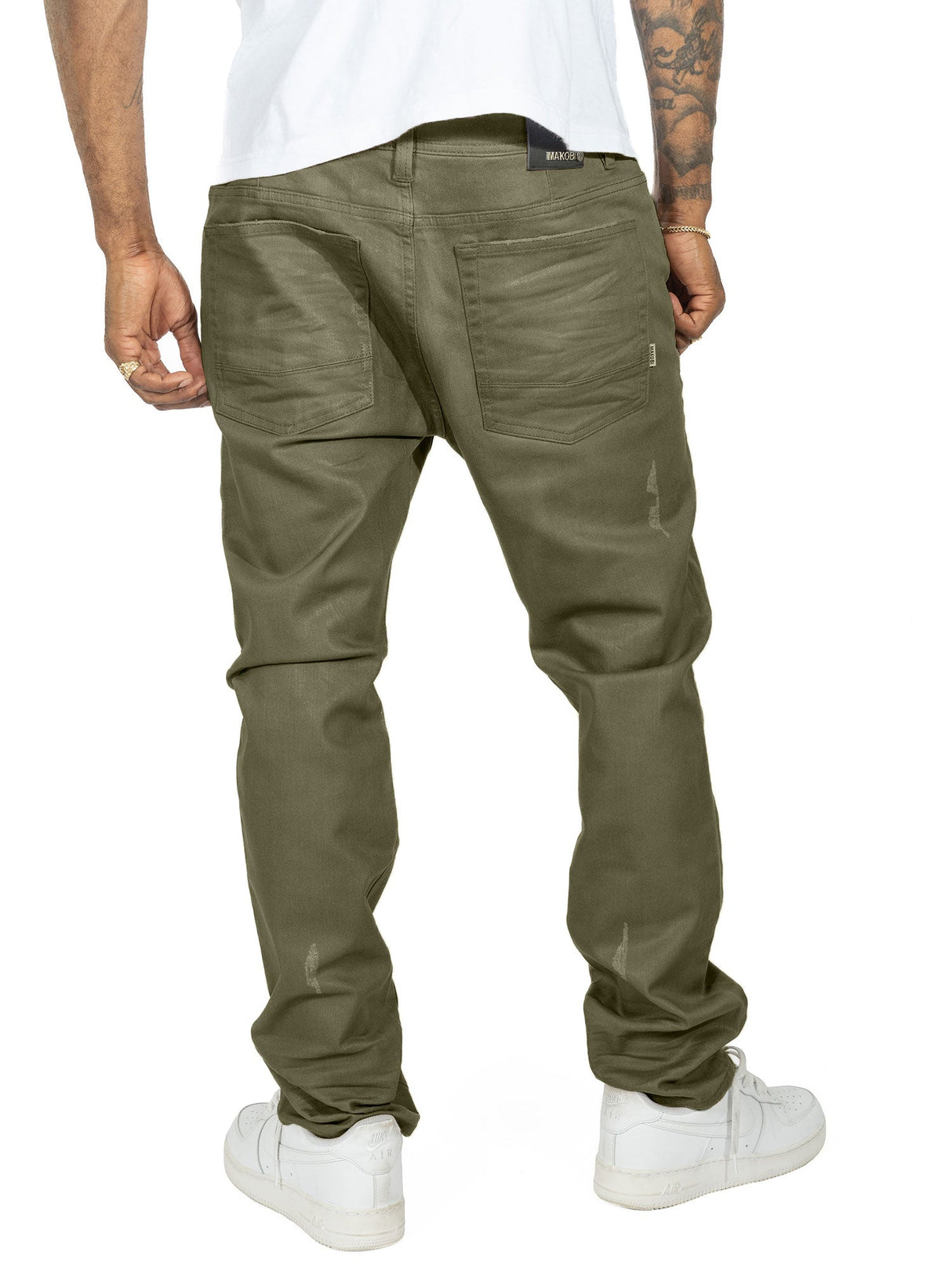 Makobi M1901 Makobi Segreto Waxed Jeans - Dark Olive