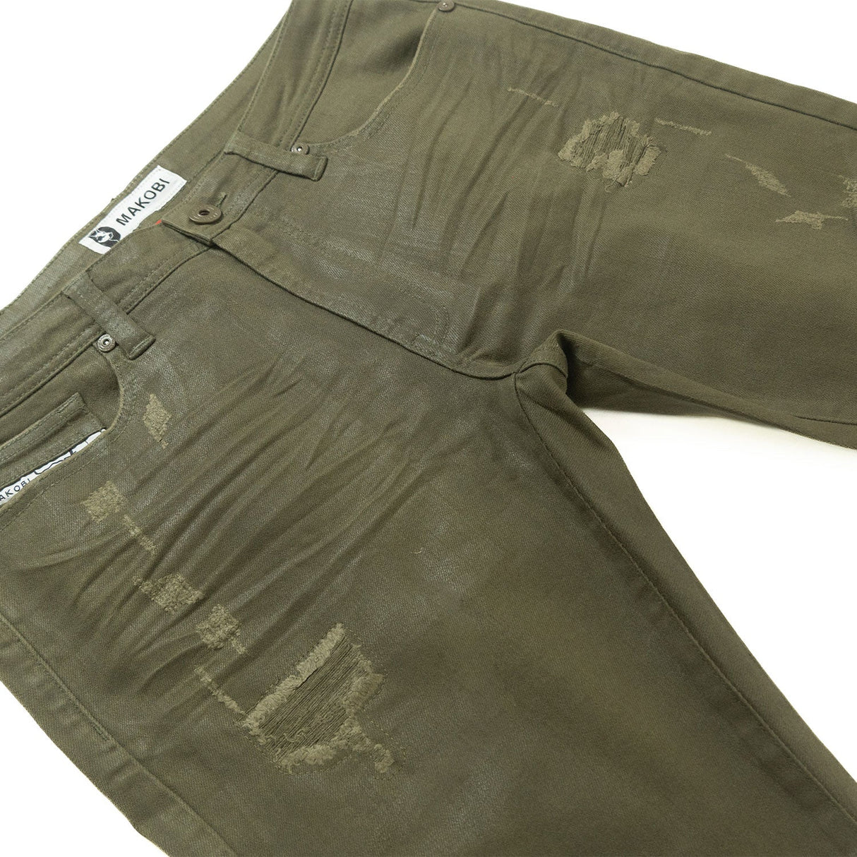Makobi M1901 Makobi Segreto Waxed Jeans - Dark Olive