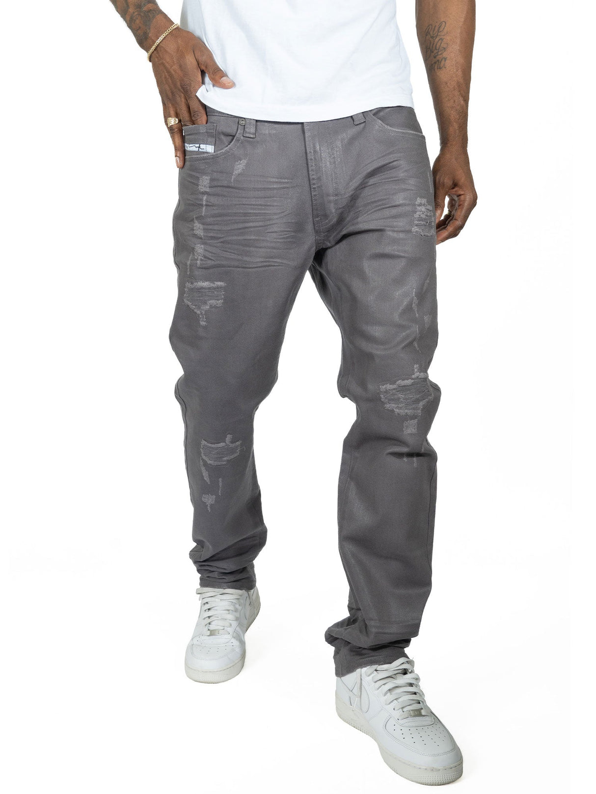 Makobi M1901 Segreto Waxed Jeans - Gray