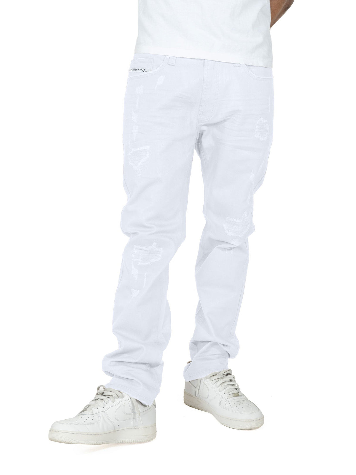 Makobi M1901 Makobi Segreto Waxed Jeans - White