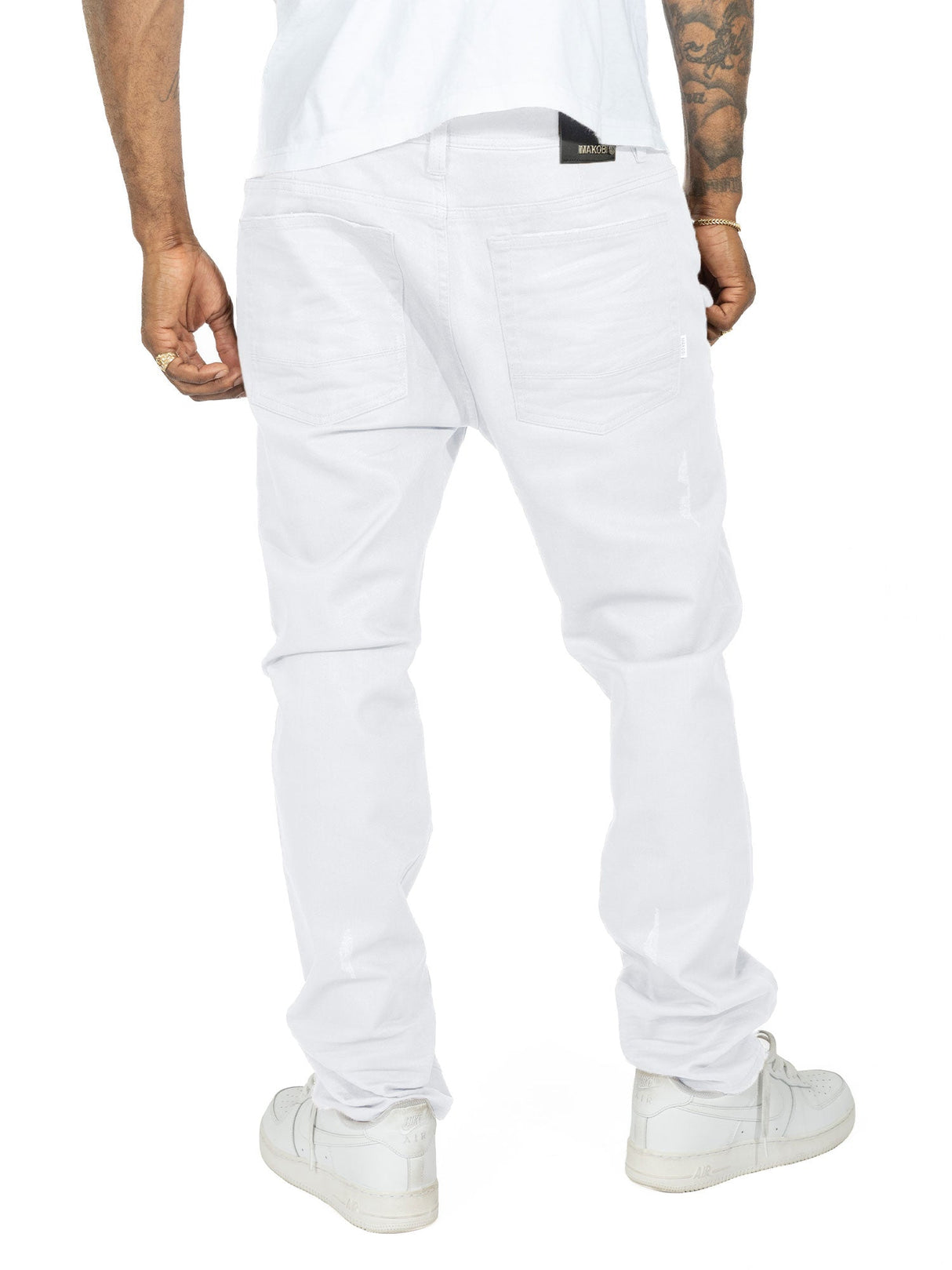 Makobi M1901 Makobi Segreto Waxed Jeans - White