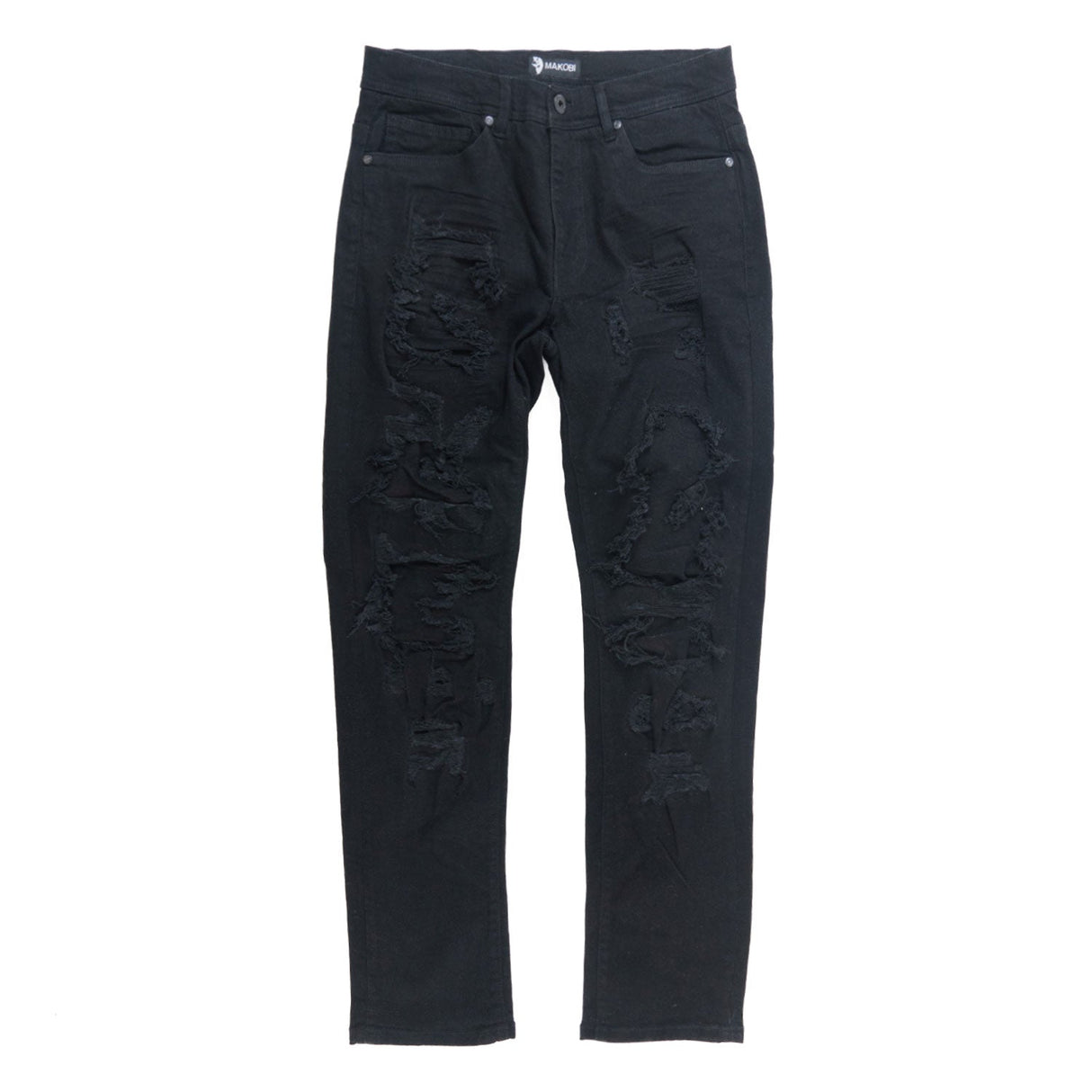 Makobi M1993 Argento Riped & Repair Jeans - Jet Black