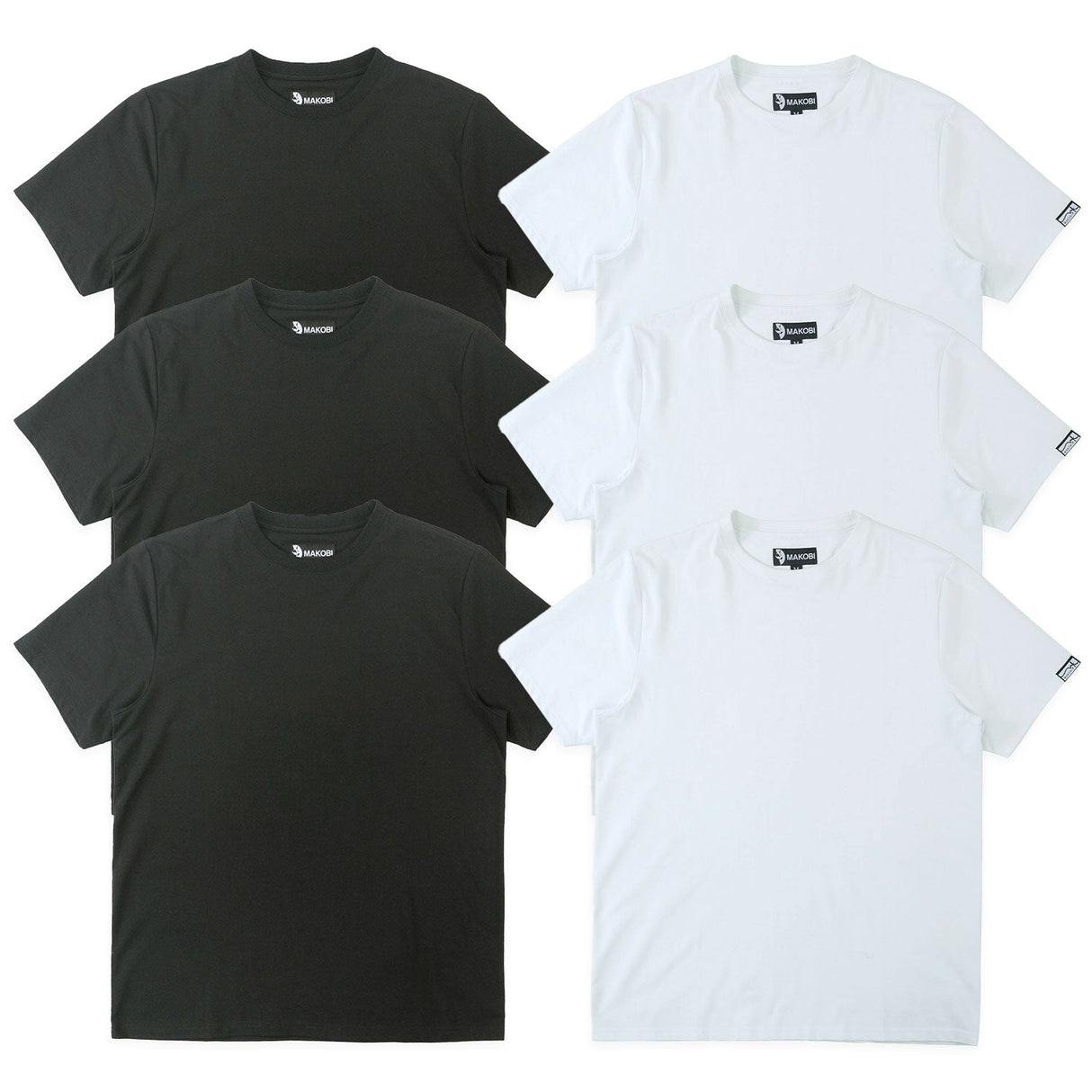 Makobi TEES | M303 Essentials Bundle of 6 - Black & White