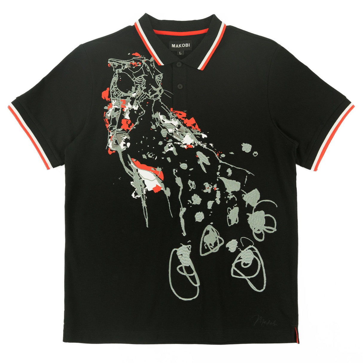 Makobi M388 Verona Cheetah Polo Shirt- Black