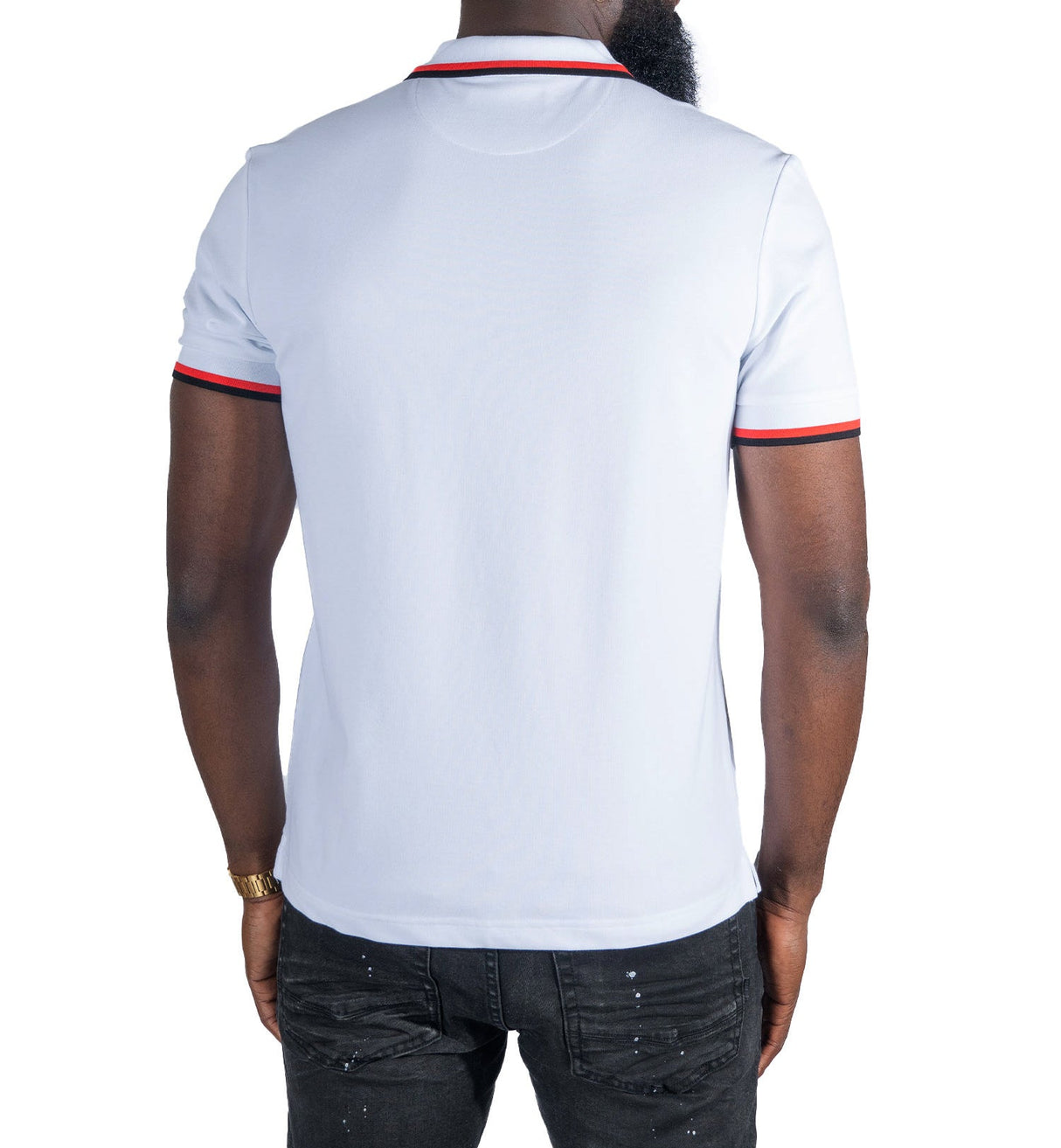 Makobi M388 Verona Cheetah Polo Shirt- White