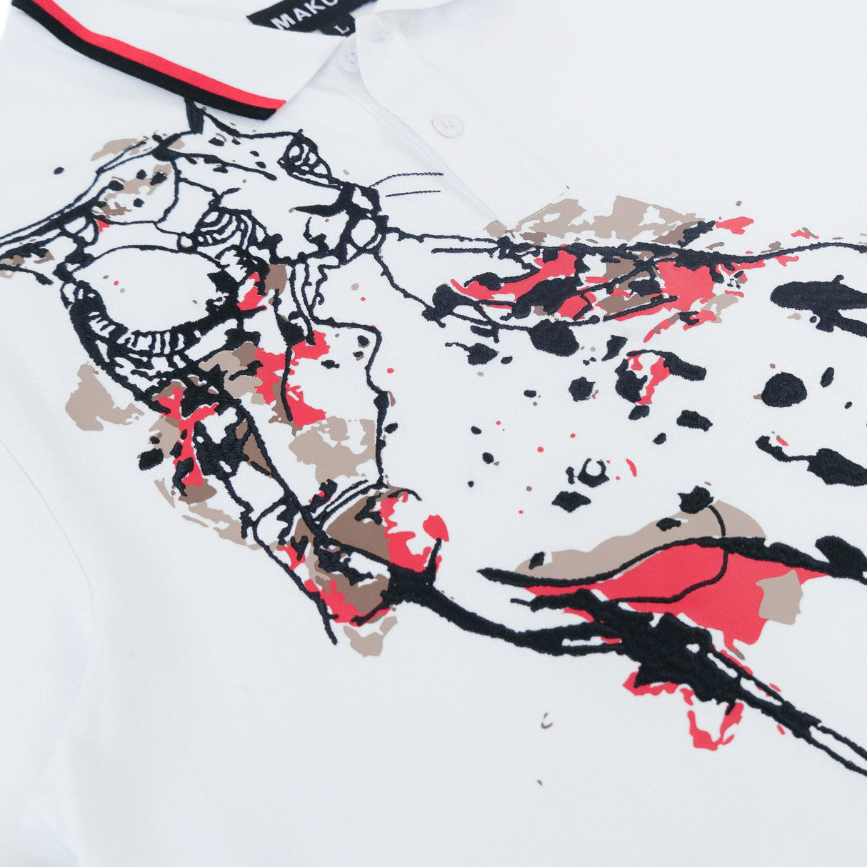 Makobi M388 Verona Cheetah Polo Shirt- White