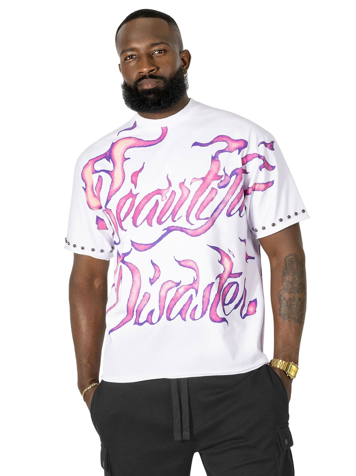 Makobi Jersey Shirt | M391 Beautiful Disaster Boxed Tee - White
