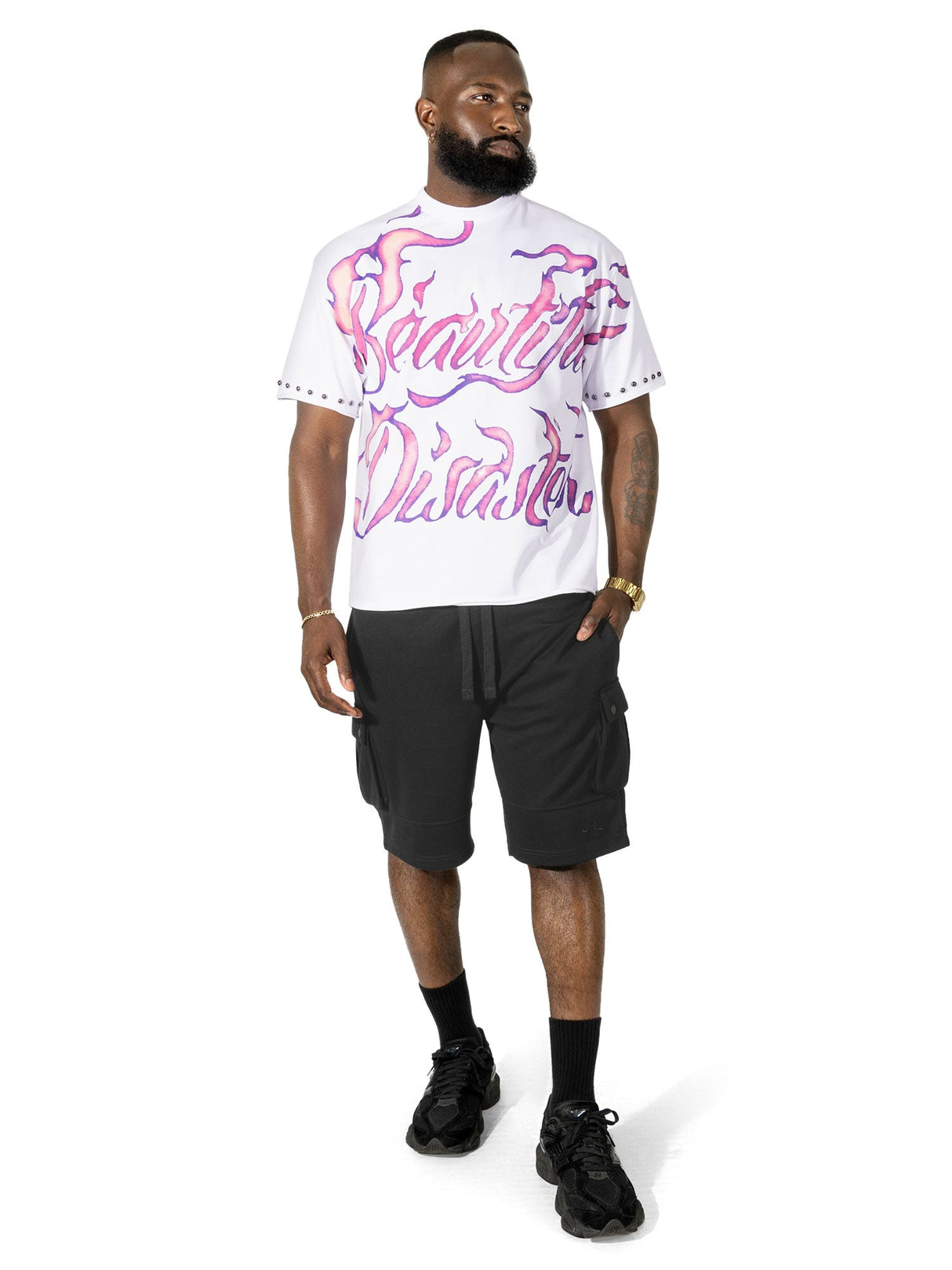 Makobi Jersey Shirt | M391 Beautiful Disaster Boxed Tee - White