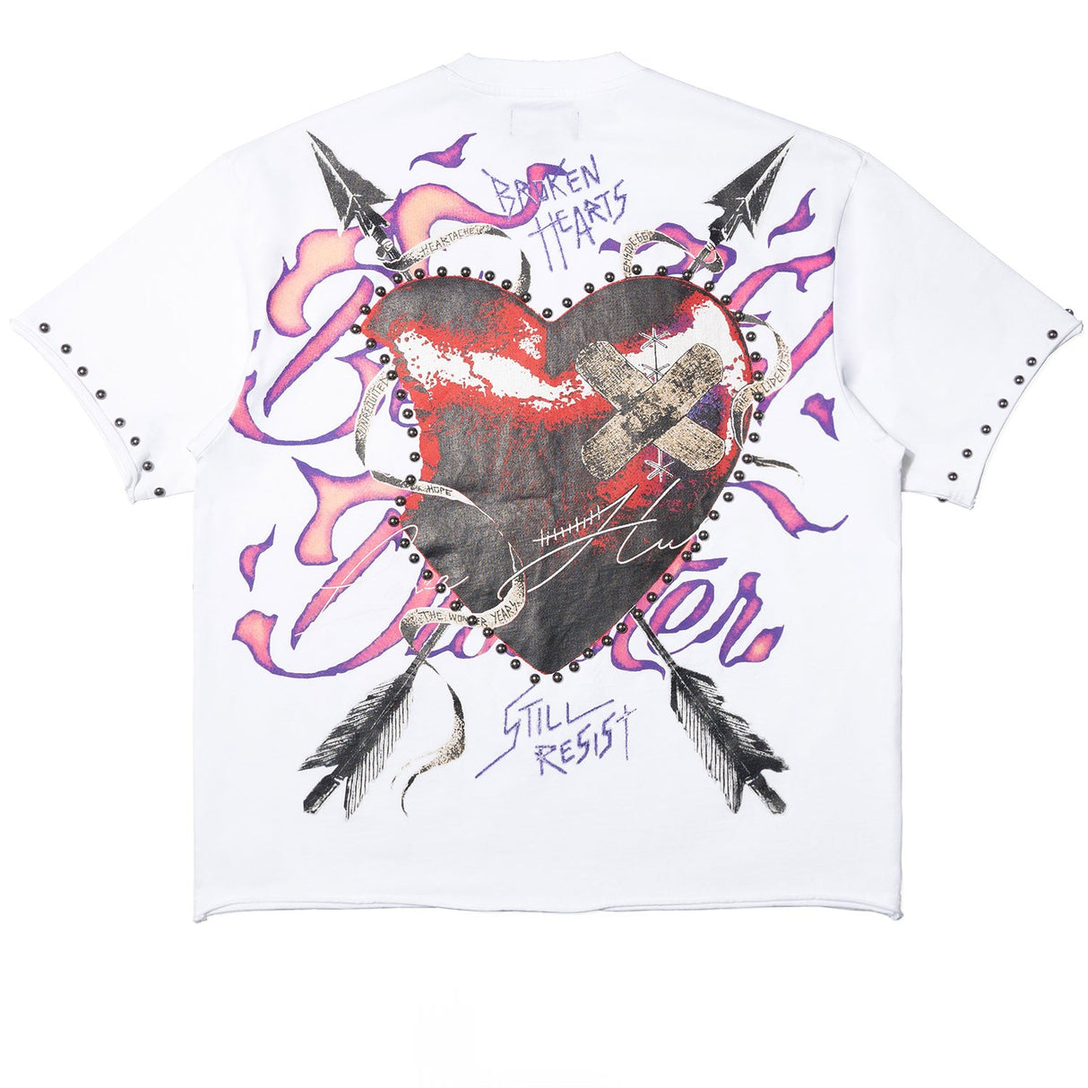 Makobi Jersey Shirt | M391 Beautiful Disaster Boxed Tee - White