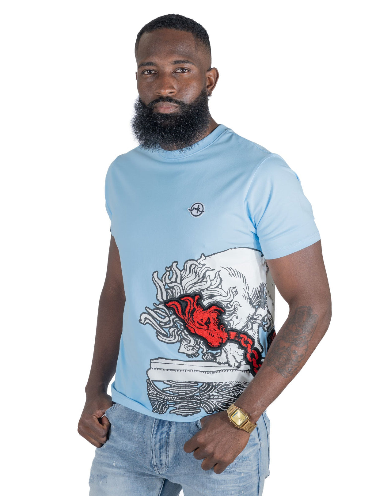 Makobi M396 Verona Lion Tee - Blue