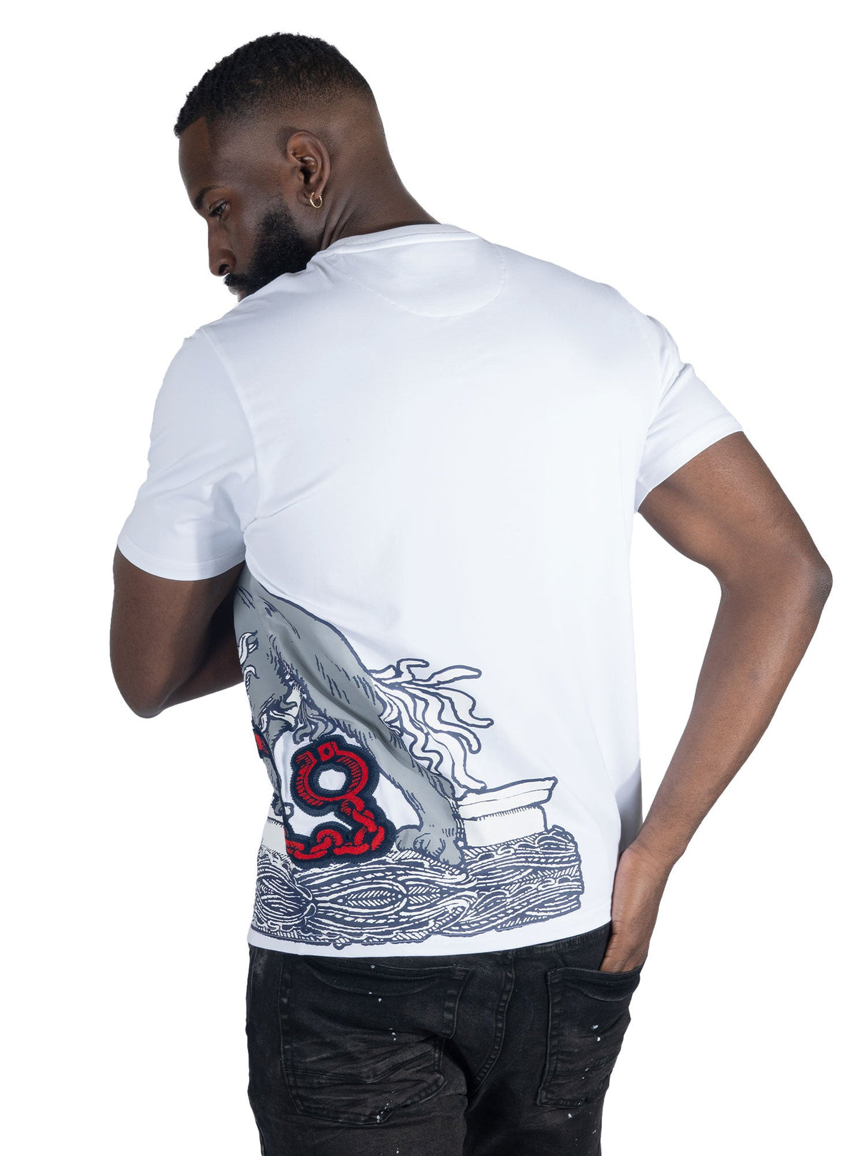 Makobi M396 Verona Lion Tee - White