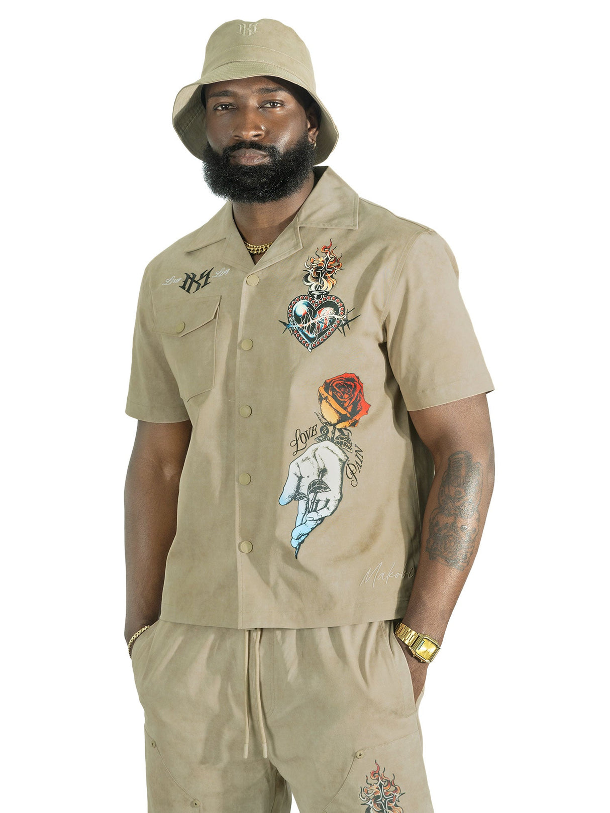 Makobi Set | M414 Vivere Twill Short Set - Khaki