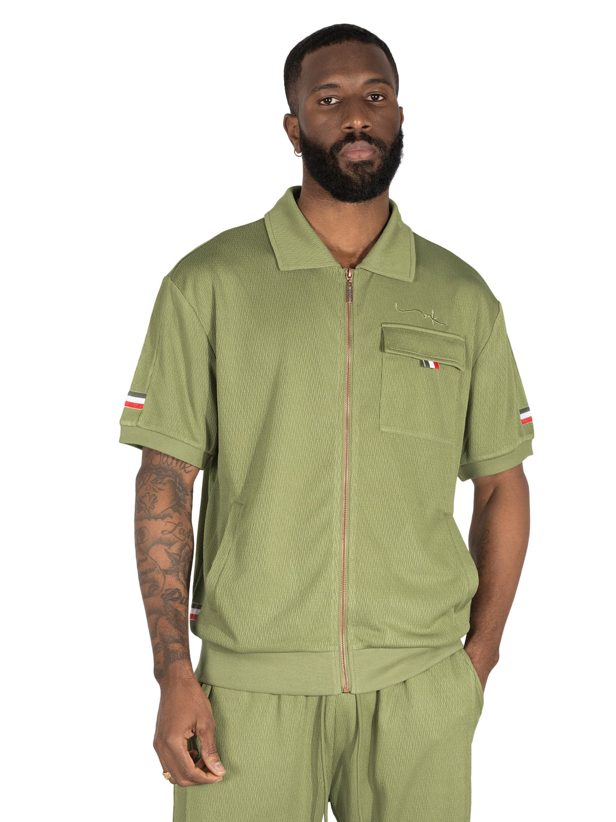 Makobi M428 Moreli Knit Short Sets - Olive