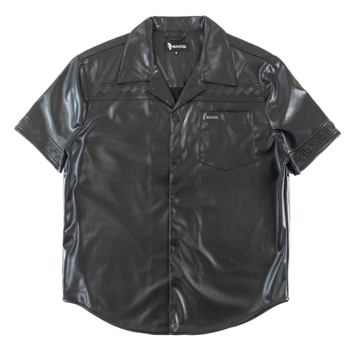 Makobi 429 Bellucci Vegan Leather Shirt - Black