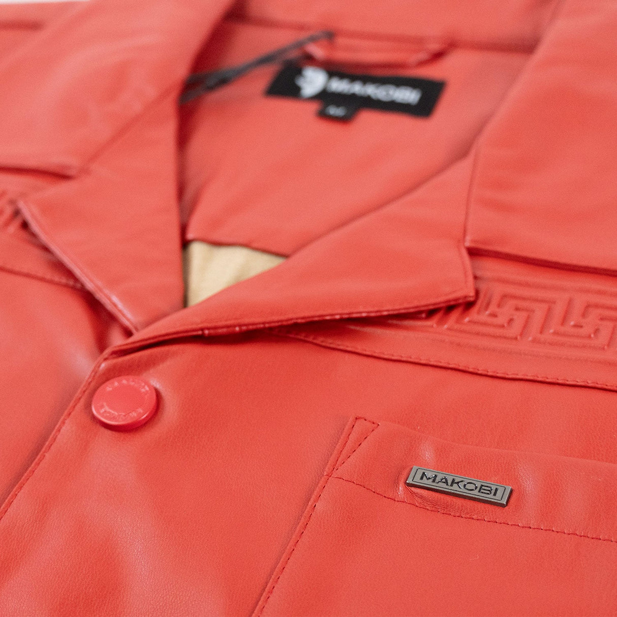 Makobi M429 Bellucci Vegan Leather Shirt - Red