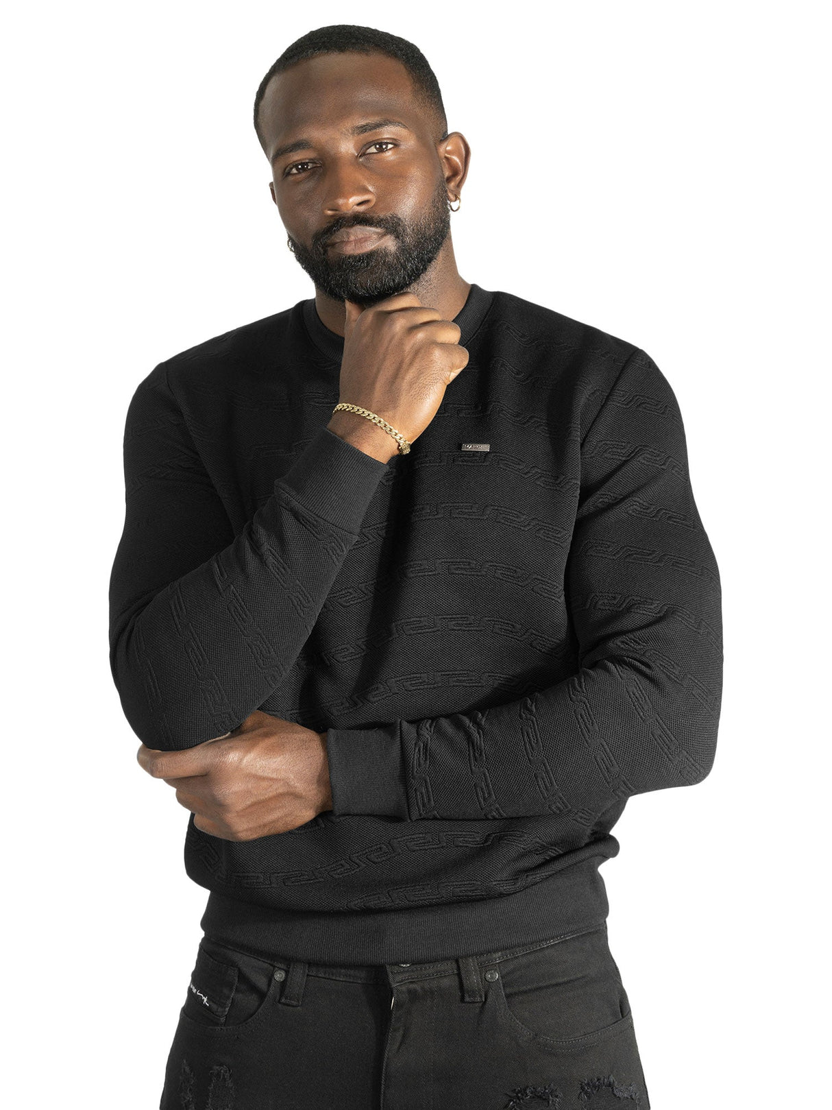 Makobi Sweatshirt | M4412 Bianco Crewneck - Black