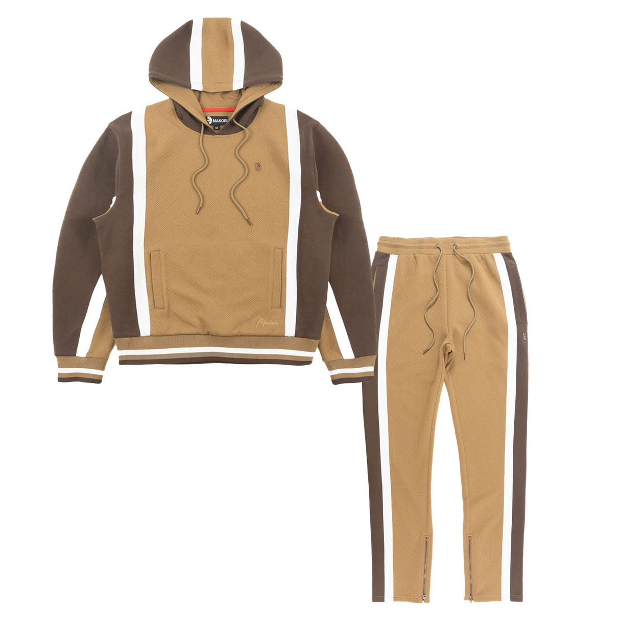 Makobi M4490 Beanchi Jacquard Hoody Set - Mocha