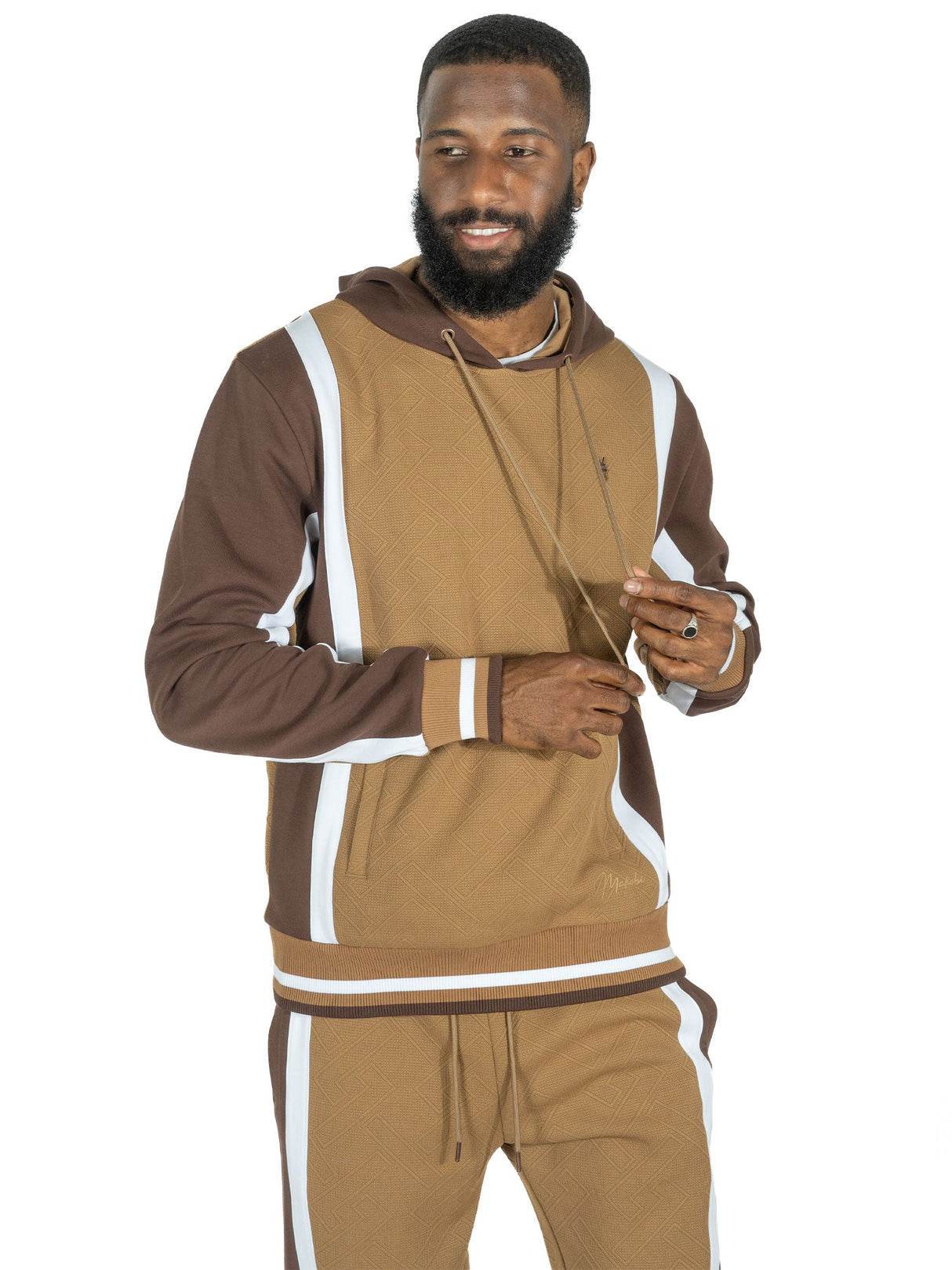 Makobi M4490 Beanchi Jacquard Hoody Set - Mocha
