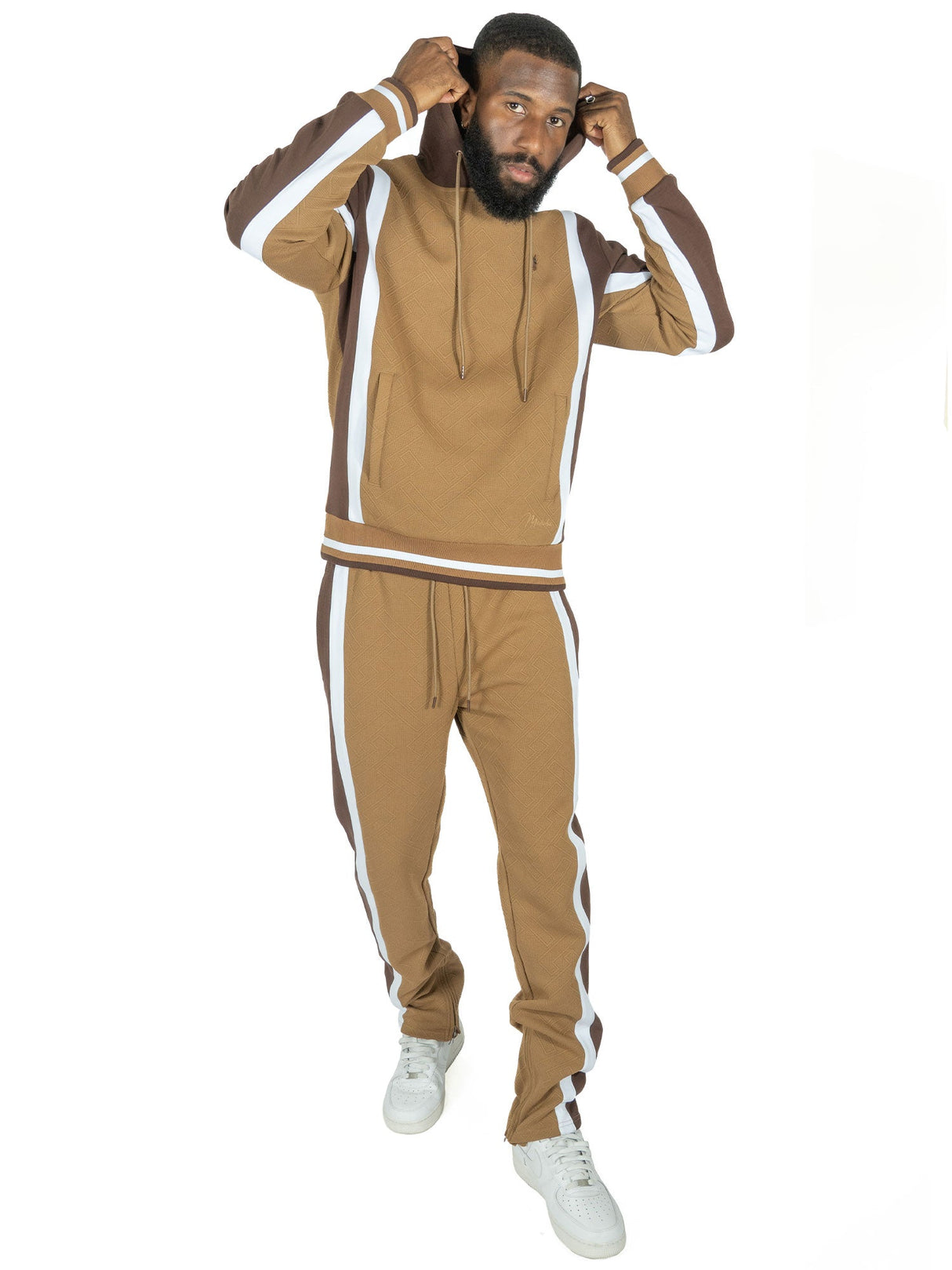 Makobi M4490 Beanchi Jacquard Hoody Set - Mocha