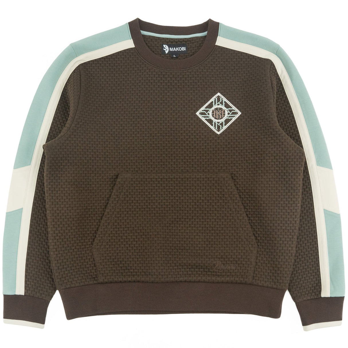 Makobi Sweatshirt | M4555 Lorenzo Jacquard Crewneck - Brown