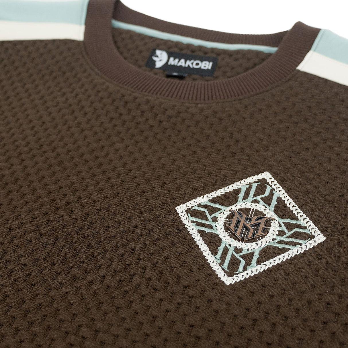 Makobi Sweatshirt | M4555 Lorenzo Jacquard Crewneck - Brown