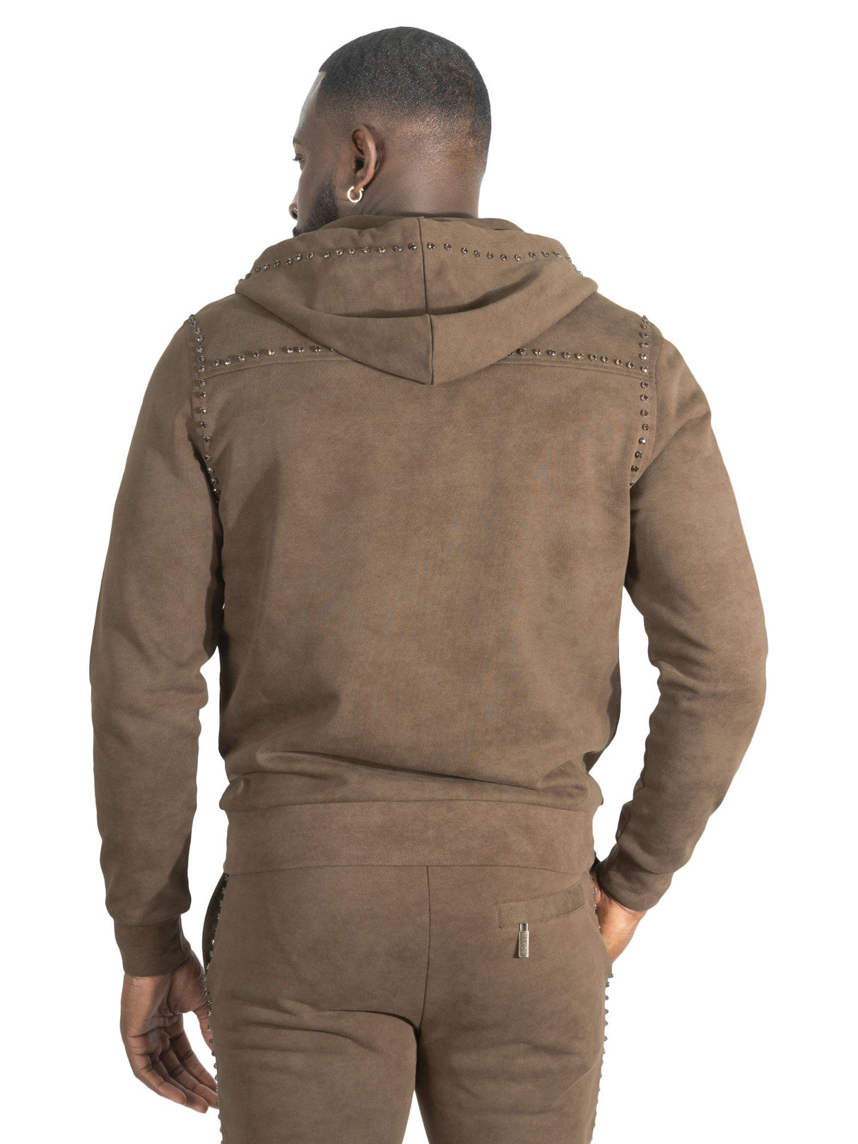 Makobi Set | M5455 Lorenzino Zip-Up Hoodie Set - Brown