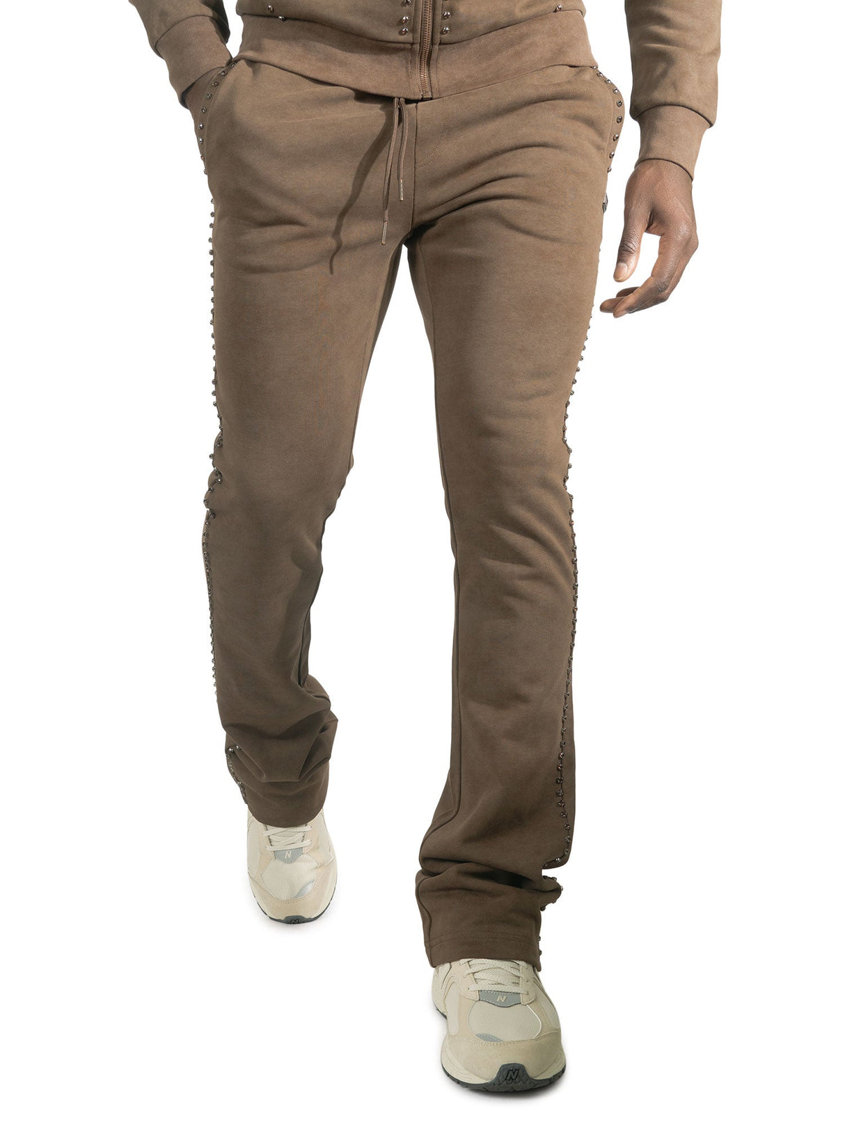 Makobi Set | M5455 Lorenzino Zip-Up Hoodie Set - Brown