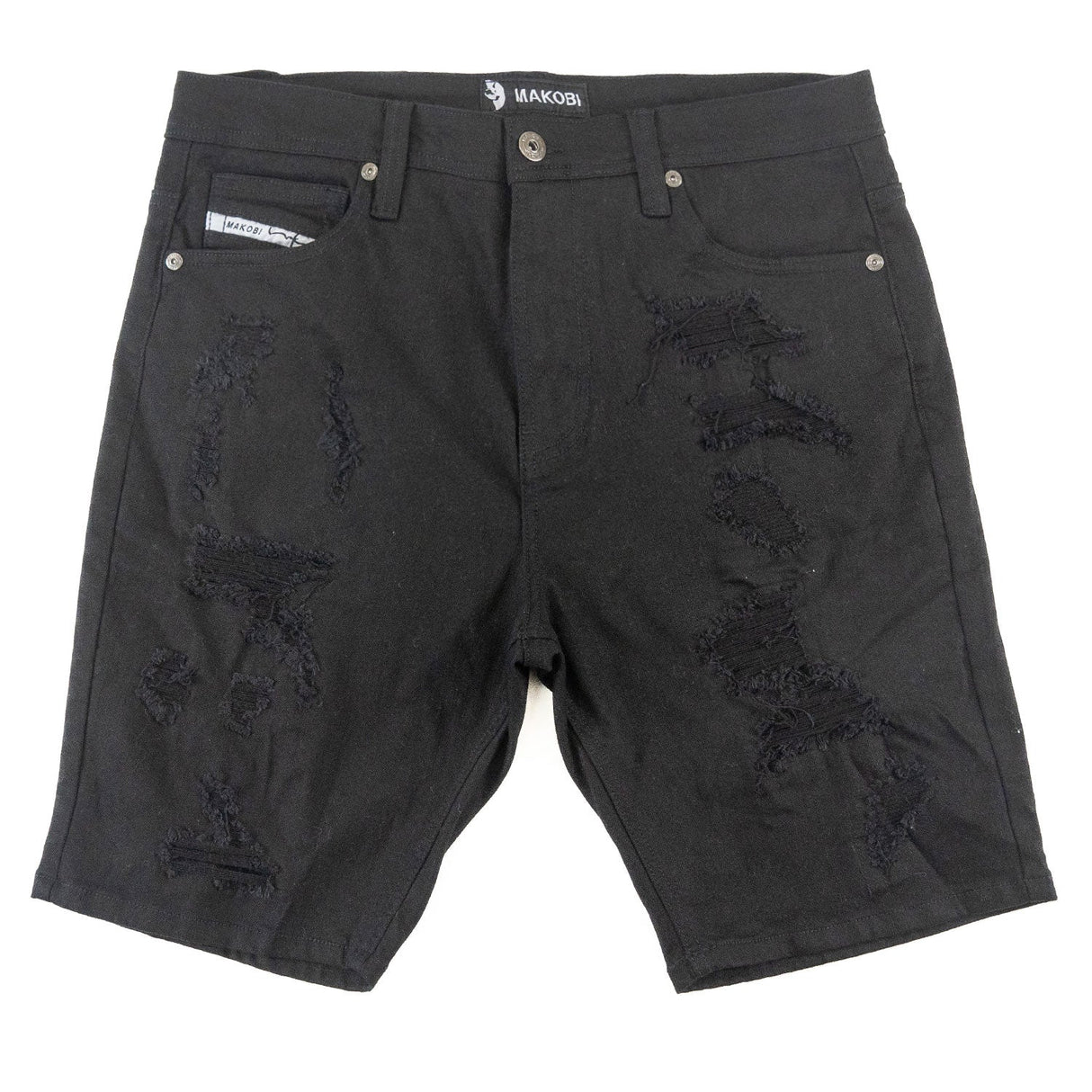 Makobi M607 Amato Denim Shorts - Black/Black