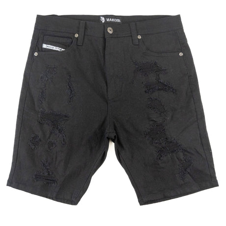 Makobi M607 Amato Denim Shorts - Black/Black