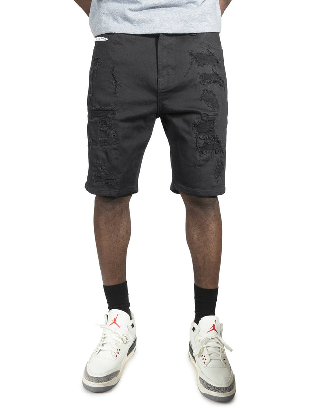 Makobi M607 Amato Denim Shorts - Black/Black