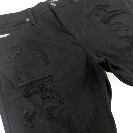 Makobi M607 Amato Denim Shorts - Black/Black