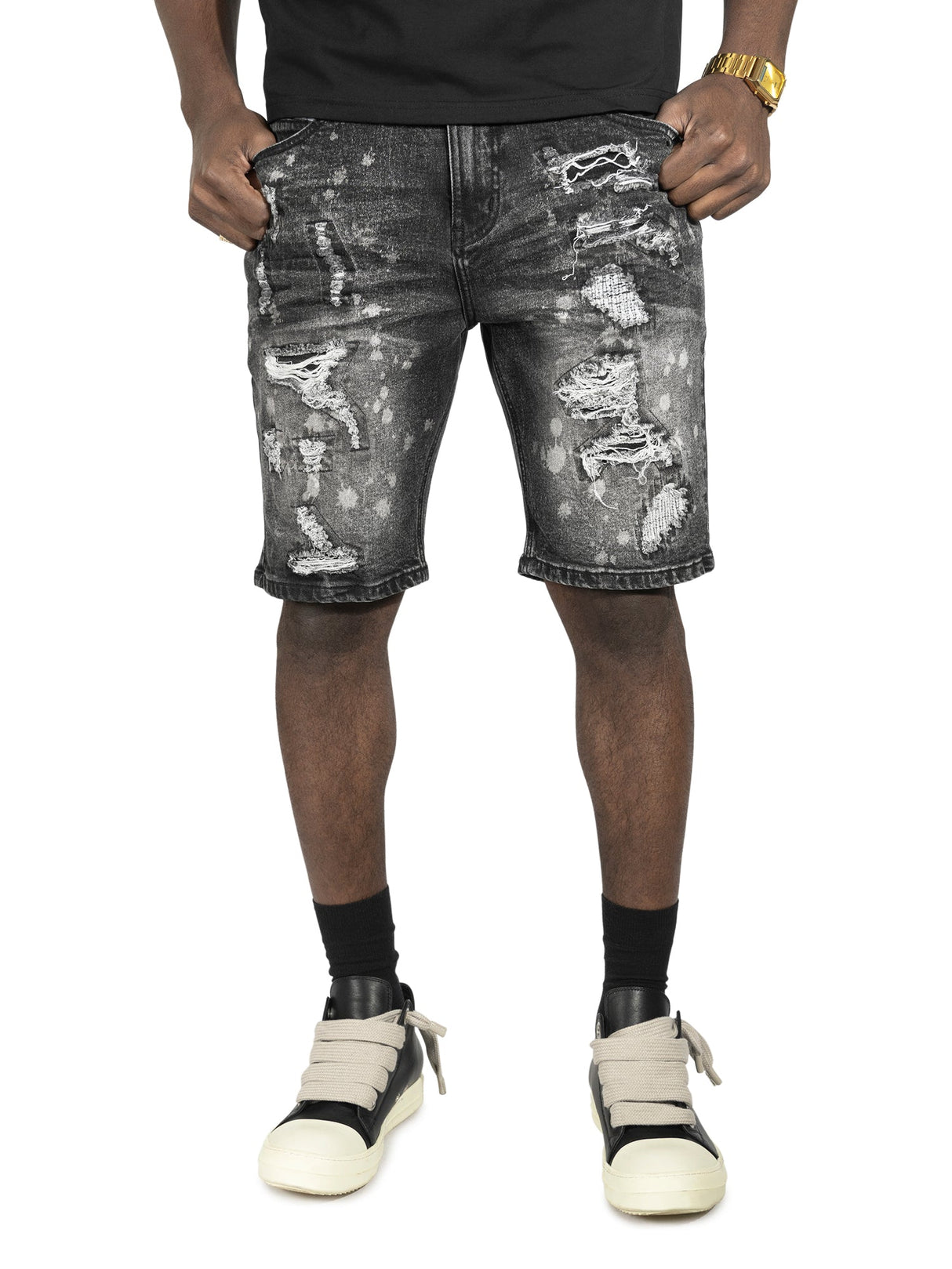 Makobi M607 Amato Denim Shorts - Black