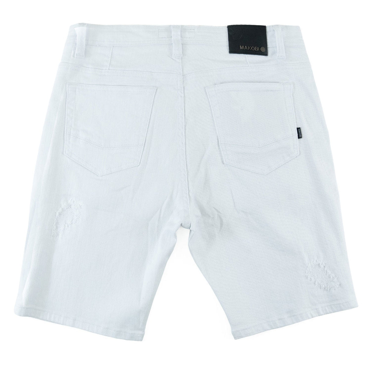 Makobi M607 Amato Denim Shorts - White