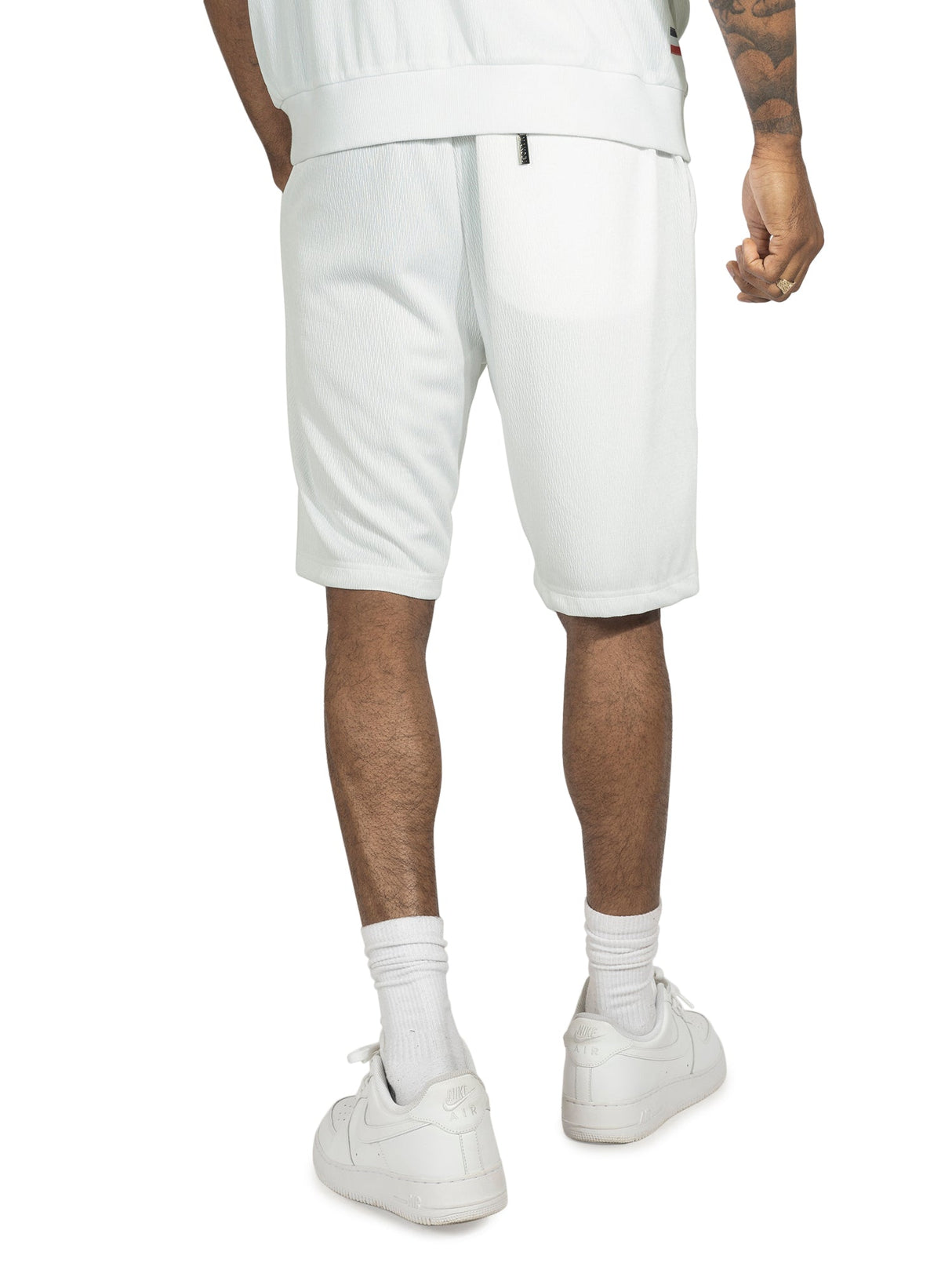 Makbi M428 Moreli Knit Short Sets - White