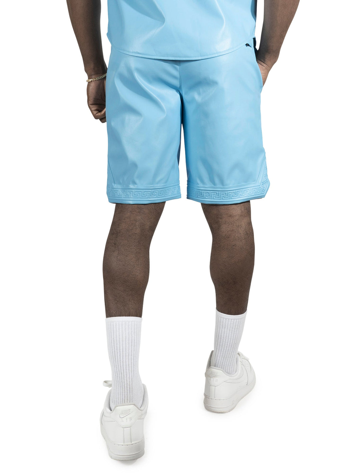 Makobi M629 Bellucci Vegan Leather Shorts - Blue