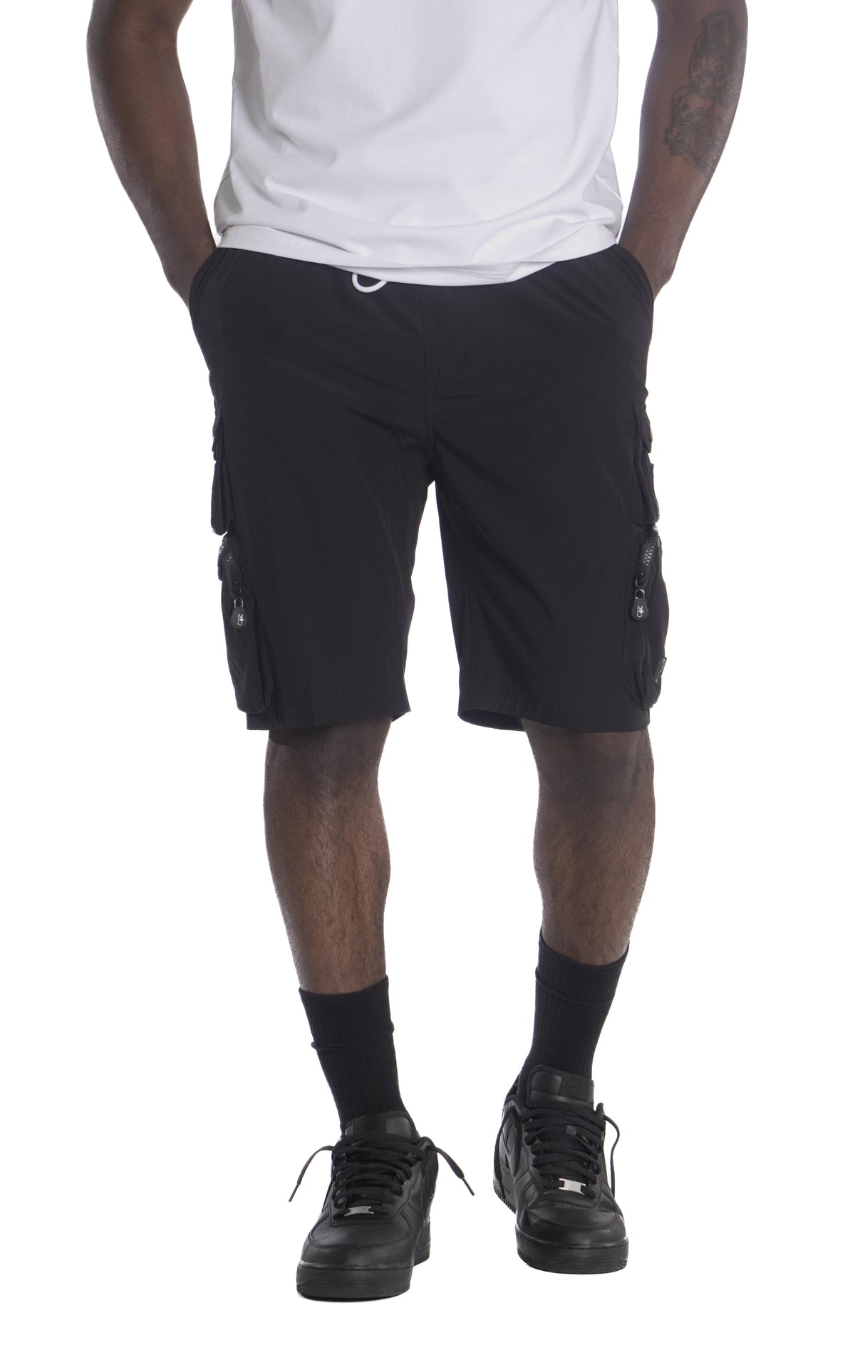 Makobi M633 Colton Nylon Spandex Cargo Shorts - Black
