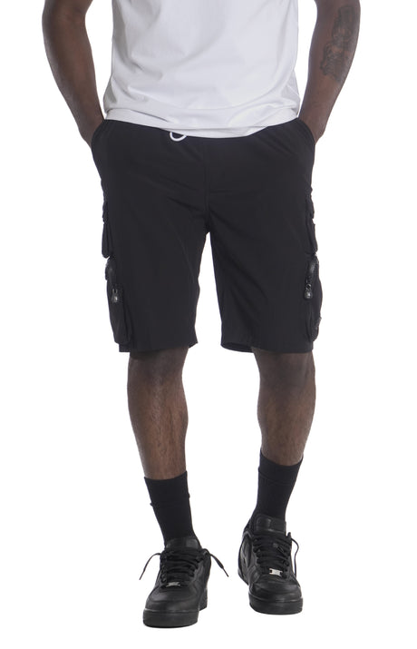 Makobi M633 Colton Nylon Spandex Cargo Shorts - Black