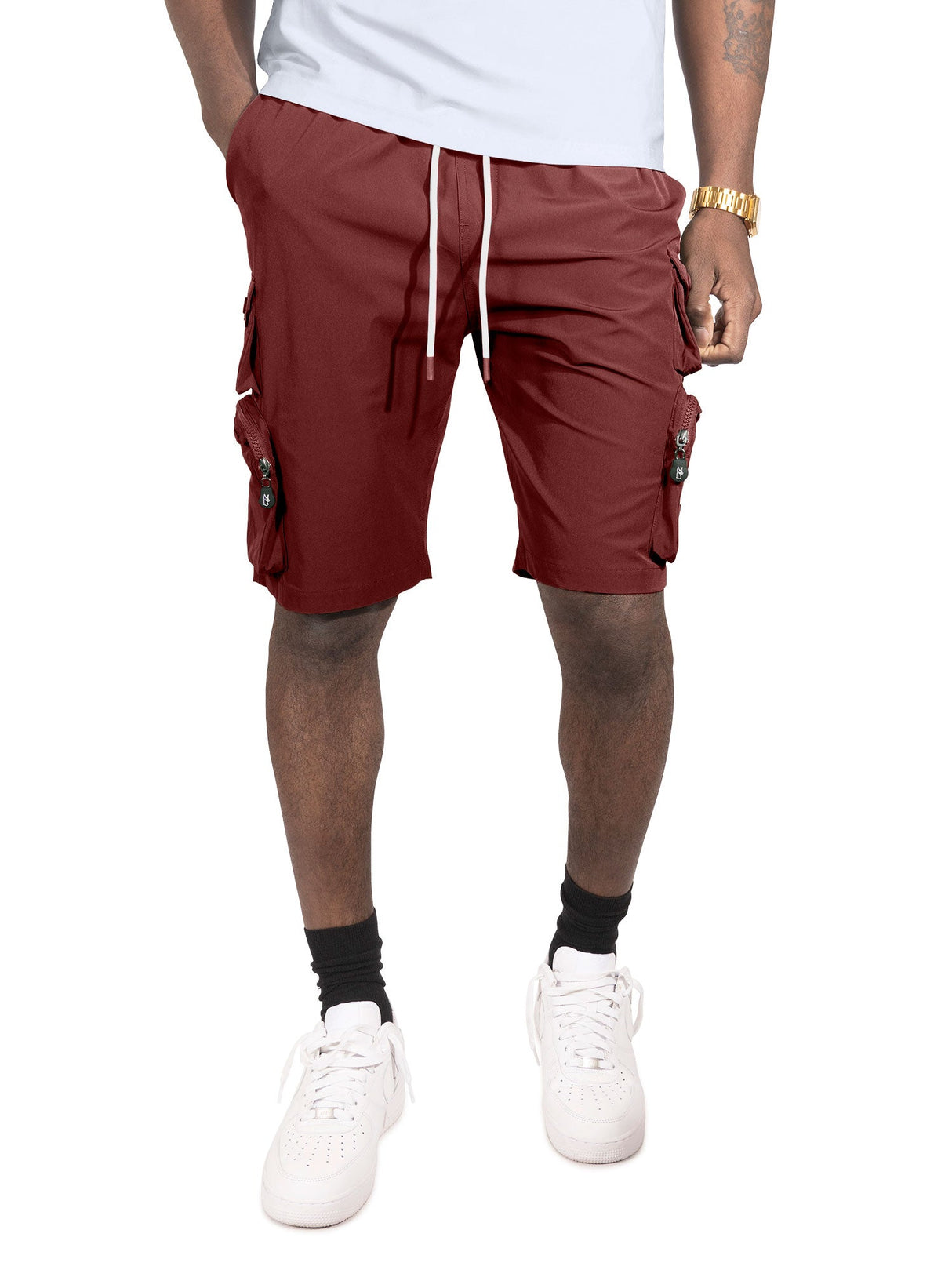 Makobi M633 Colton Nylon Spandex Cargo Shorts - Bugundy