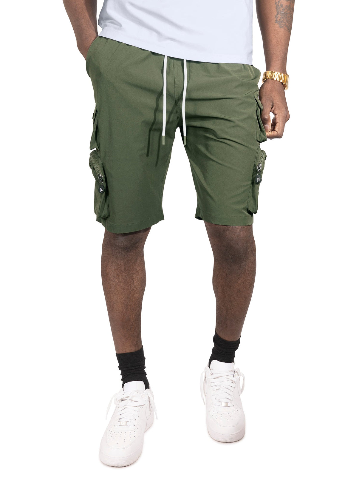 Makobi M633 Colton Nylon Spandex Cargo Shorts - Dark Olive
