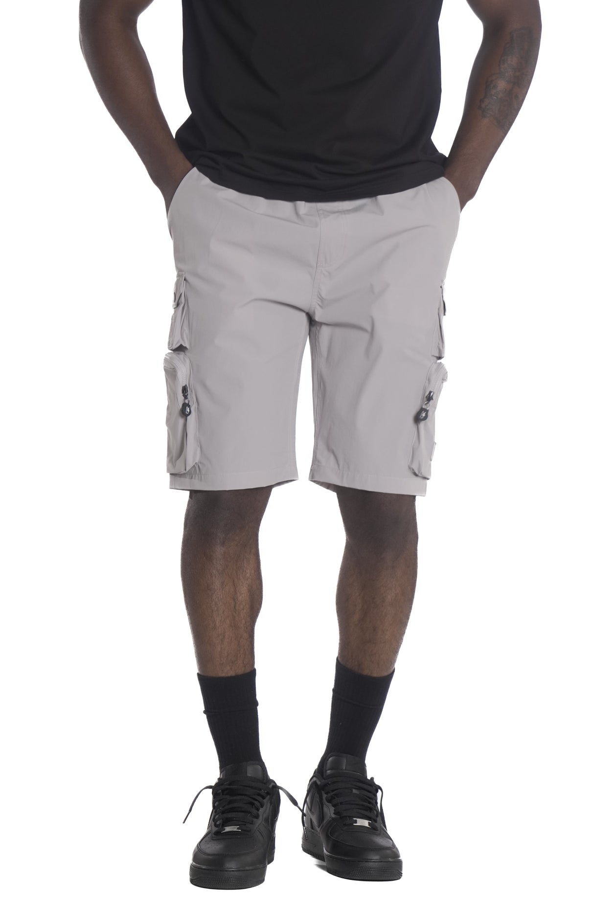 Makobi M633 Colton Nylon Spandex Cargo Shorts - Gray